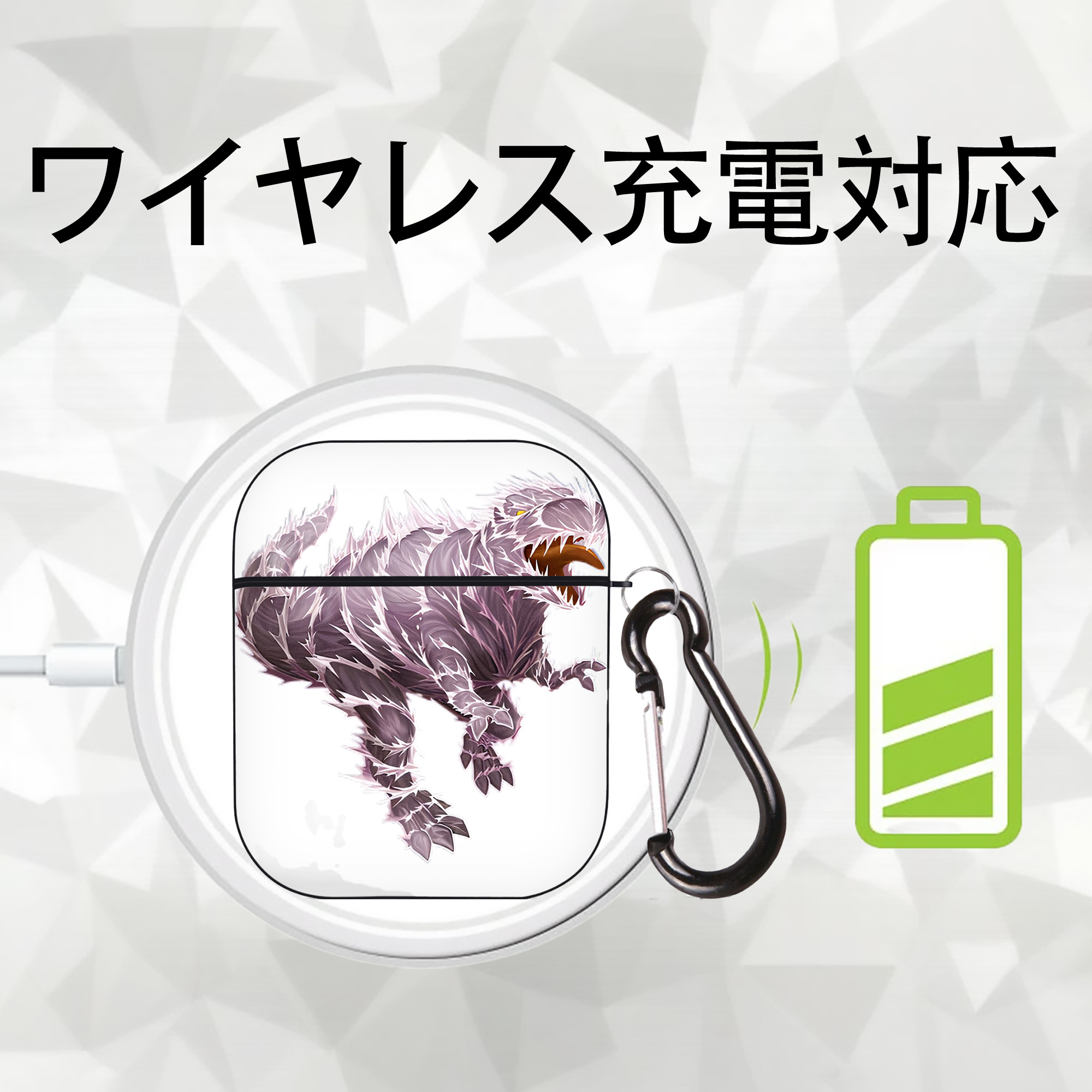 遊☆戯☆王 Yu-Gi-Oh! AirPods 第2世代保護ケース ハードシェル ブラック 耐衝撃・防指紋・カラビナ付き
