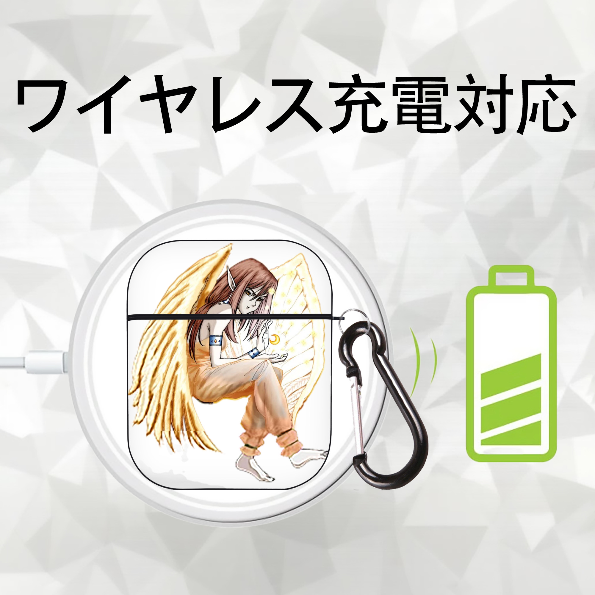 遊☆戯☆王 Yu-Gi-Oh! AirPods 第2世代保護ケース ハードシェル ブラック 耐衝撃・防指紋・カラビナ付き