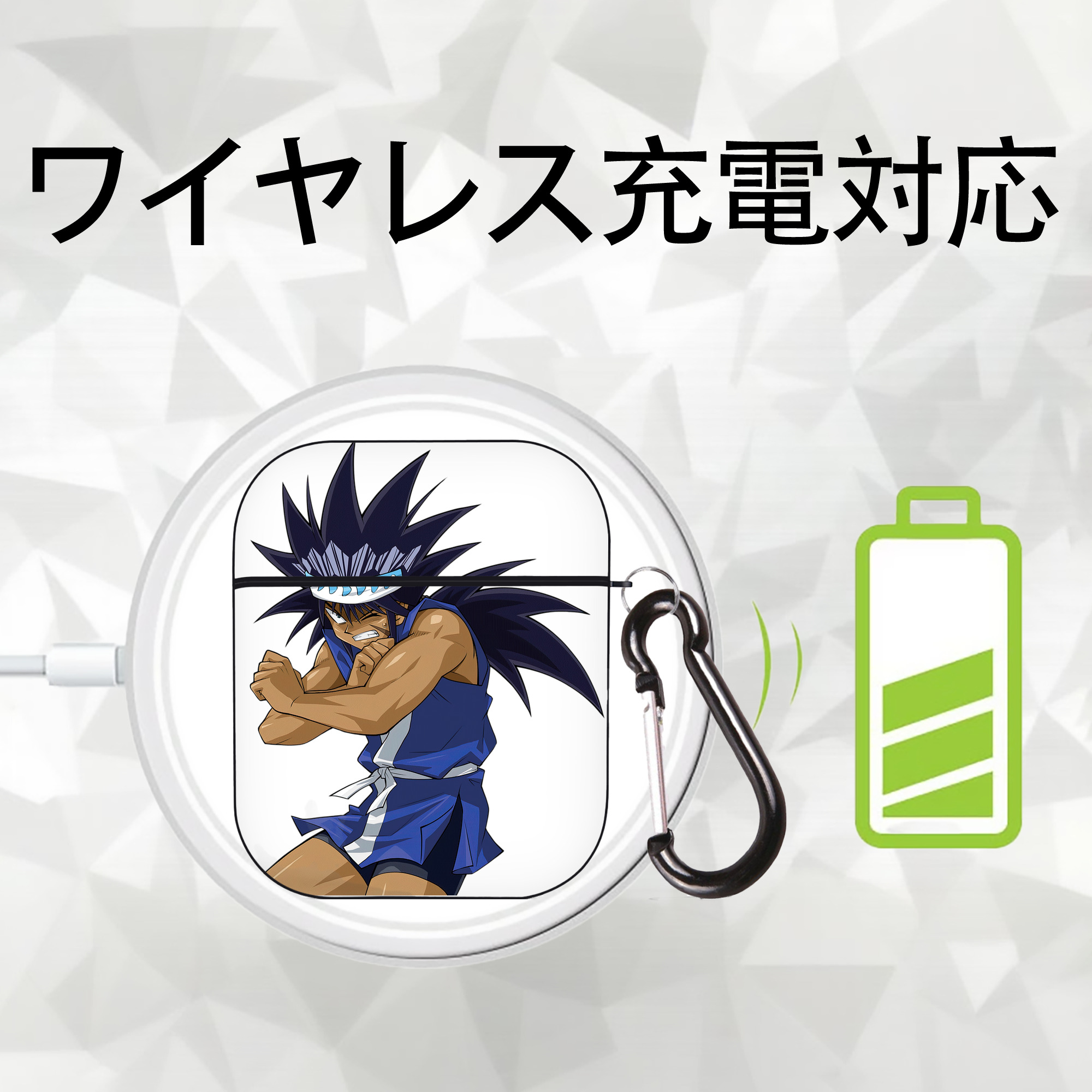 遊☆戯☆王 Yu-Gi-Oh! AirPods 第2世代保護ケース ハードシェル ブラック 耐衝撃・防指紋・カラビナ付き