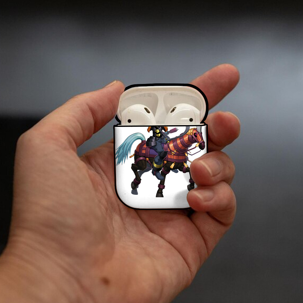 遊☆戯☆王 Yu-Gi-Oh! AirPods 第2世代保護ケース ハードシェル ブラック 耐衝撃・防指紋・カラビナ付き
