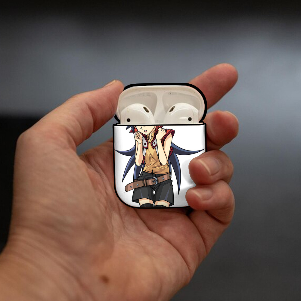 遊☆戯☆王 Yu-Gi-Oh! AirPods 第2世代保護ケース ハードシェル ブラック 耐衝撃・防指紋・カラビナ付き