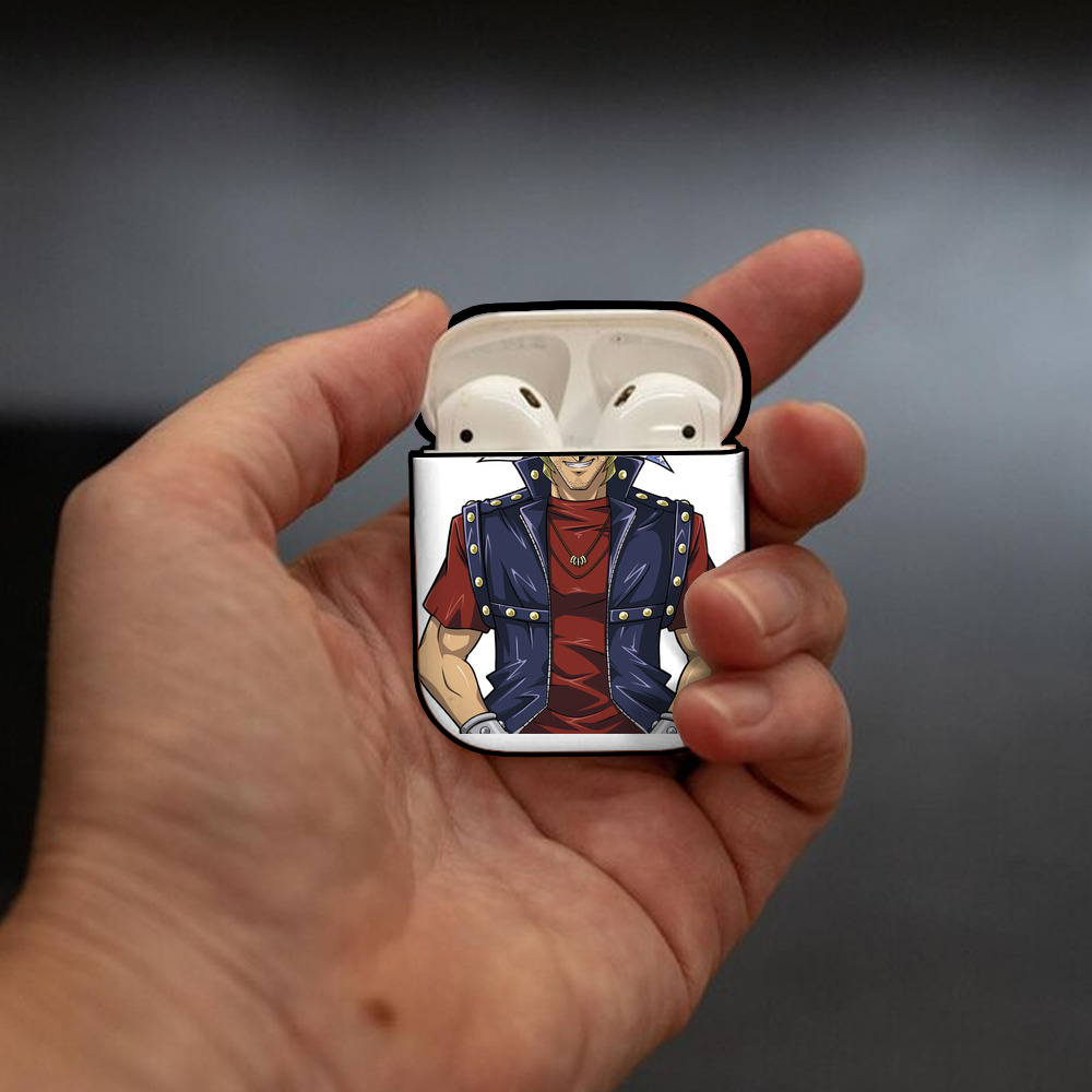 遊☆戯☆王 Yu-Gi-Oh! AirPods 第2世代保護ケース ハードシェル ブラック 耐衝撃・防指紋・カラビナ付き