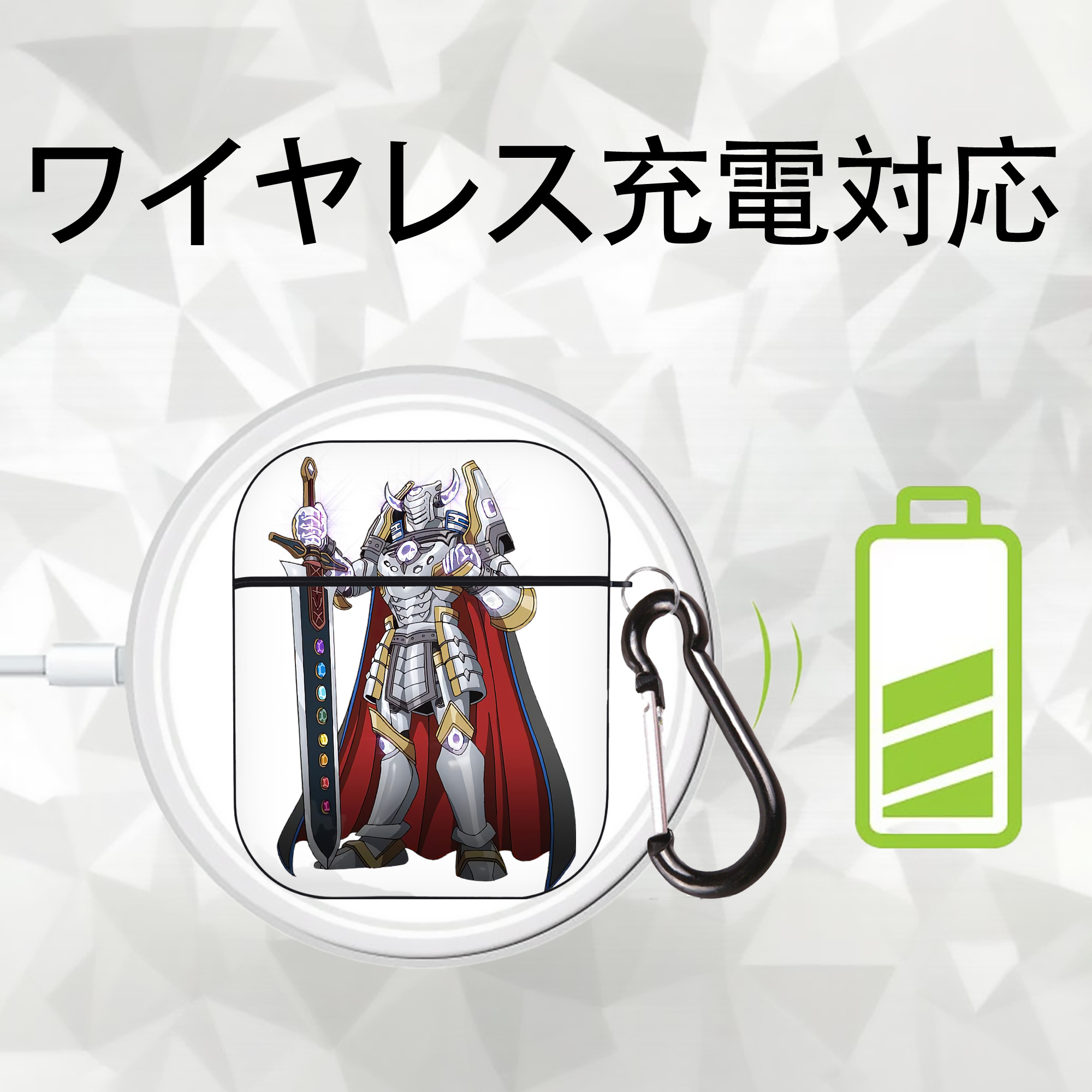 遊☆戯☆王 Yu-Gi-Oh! AirPods 第2世代保護ケース ハードシェル ブラック 耐衝撃・防指紋・カラビナ付き