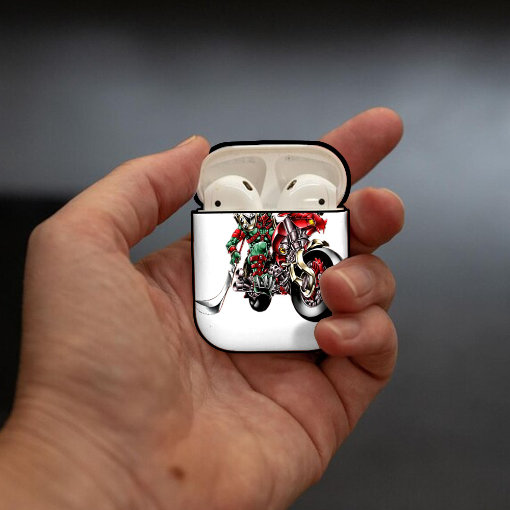遊☆戯☆王 Yu-Gi-Oh! AirPods 第2世代保護ケース ハードシェル ブラック 耐衝撃・防指紋・カラビナ付き