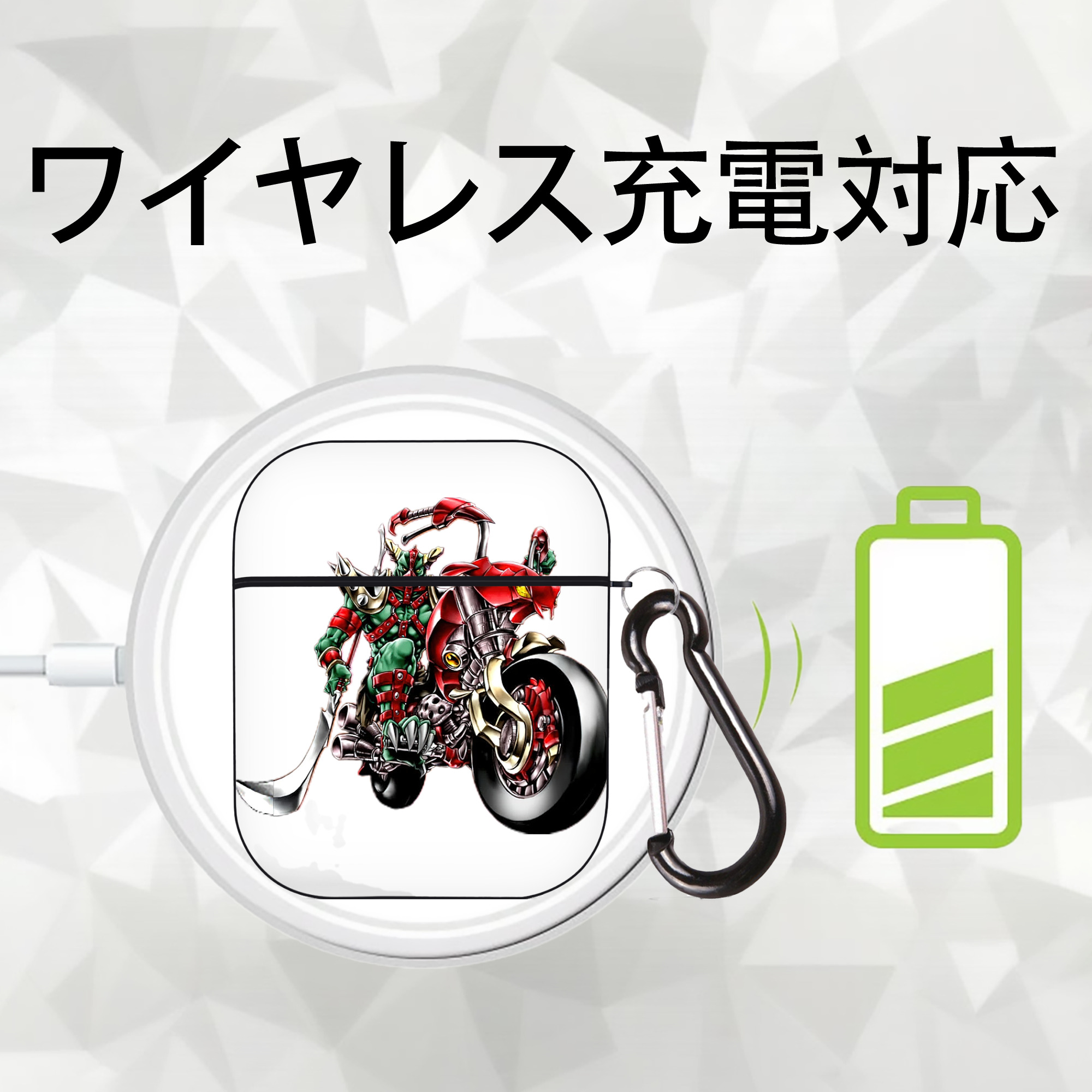 遊☆戯☆王 Yu-Gi-Oh! AirPods 第2世代保護ケース ハードシェル ブラック 耐衝撃・防指紋・カラビナ付き