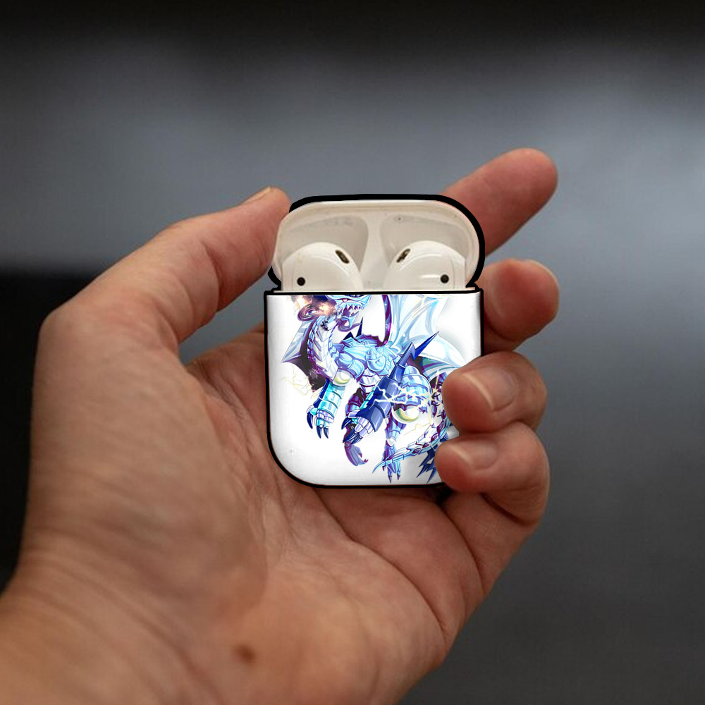 遊☆戯☆王 Yu-Gi-Oh! AirPods 第2世代保護ケース ハードシェル ブラック 耐衝撃・防指紋・カラビナ付き