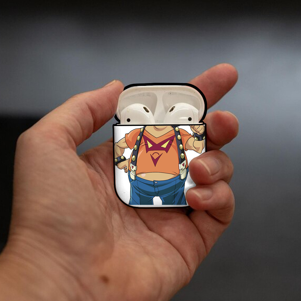 遊☆戯☆王 Yu-Gi-Oh! AirPods 第2世代保護ケース ハードシェル ブラック 耐衝撃・防指紋・カラビナ付き