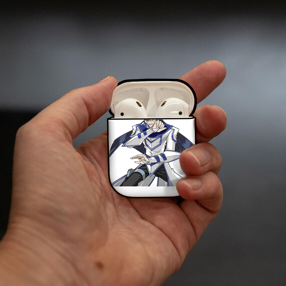 遊☆戯☆王 Yu-Gi-Oh! AirPods 第2世代保護ケース ハードシェル ブラック 耐衝撃・防指紋・カラビナ付き