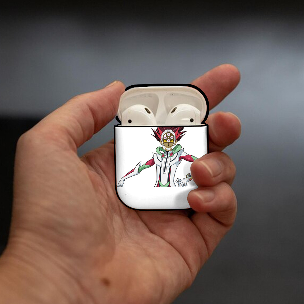 遊☆戯☆王 Yu-Gi-Oh! AirPods 第2世代保護ケース ハードシェル ブラック 耐衝撃・防指紋・カラビナ付き