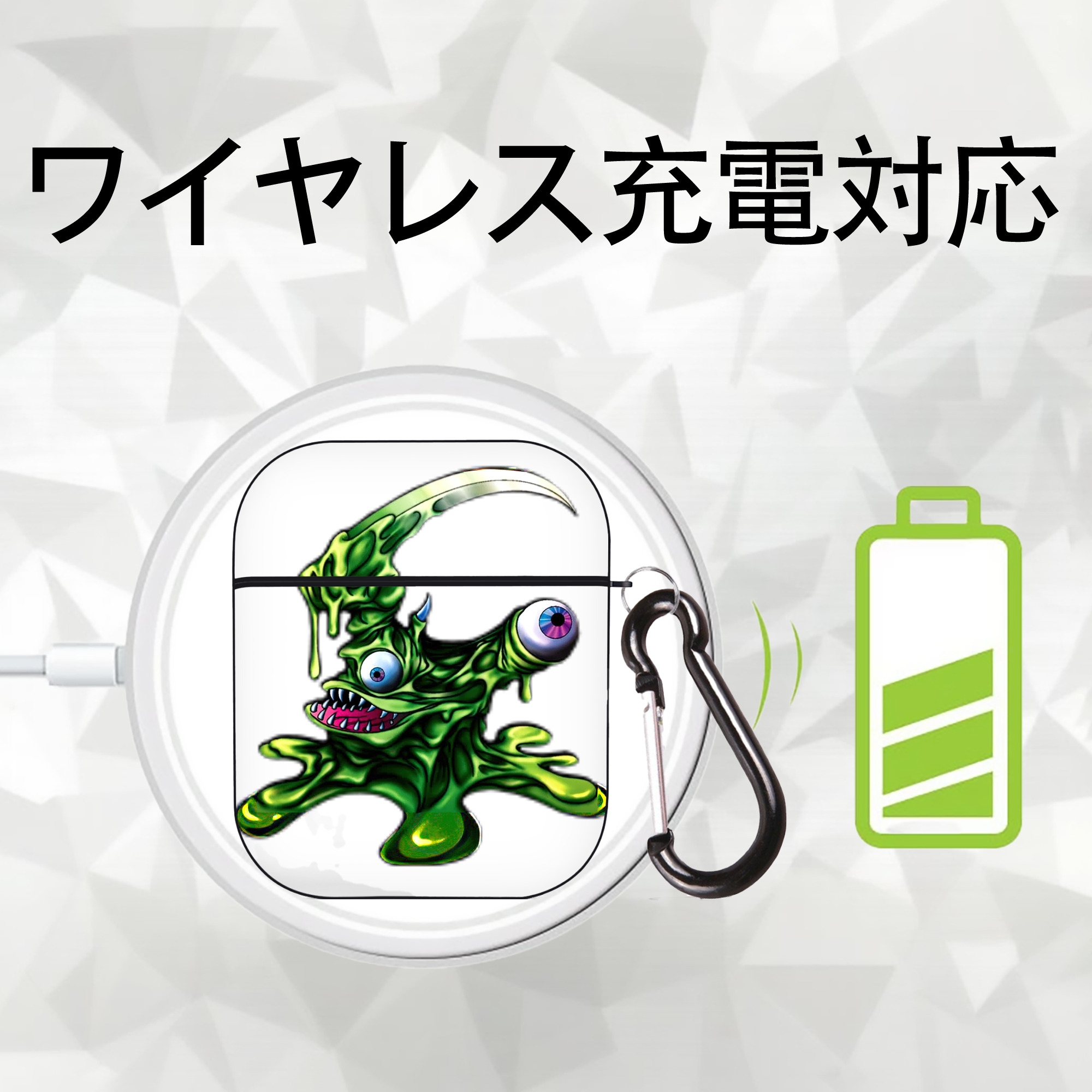 遊☆戯☆王 Yu-Gi-Oh! AirPods 第2世代保護ケース ハードシェル ブラック 耐衝撃・防指紋・カラビナ付き
