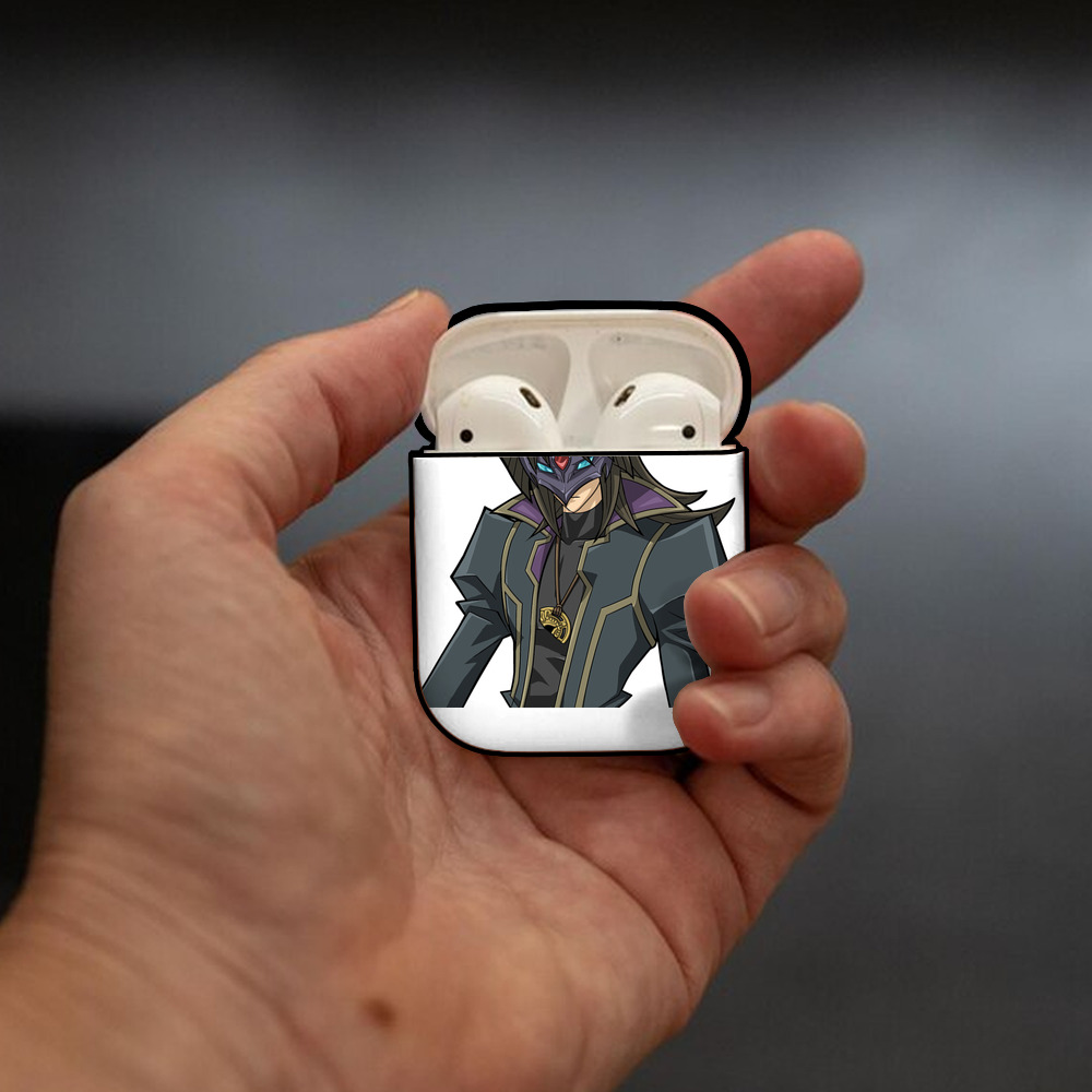 遊☆戯☆王 Yu-Gi-Oh! AirPods 第2世代保護ケース ハードシェル ブラック 耐衝撃・防指紋・カラビナ付き