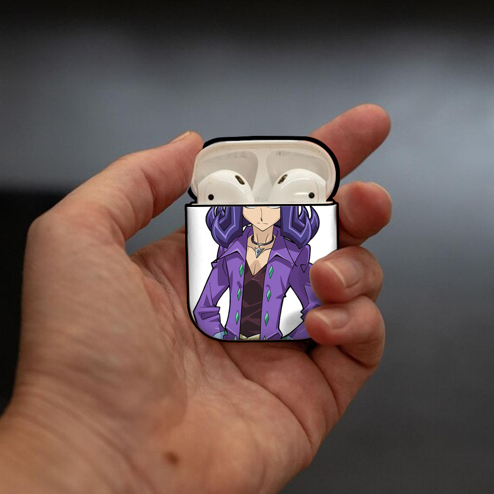 遊☆戯☆王 Yu-Gi-Oh! AirPods 第2世代保護ケース ハードシェル ブラック 耐衝撃・防指紋・カラビナ付き