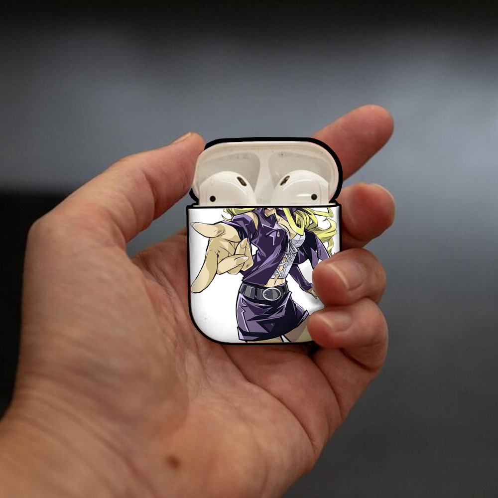 遊☆戯☆王 Yu-Gi-Oh! AirPods 第2世代保護ケース ハードシェル ブラック 耐衝撃・防指紋・カラビナ付き