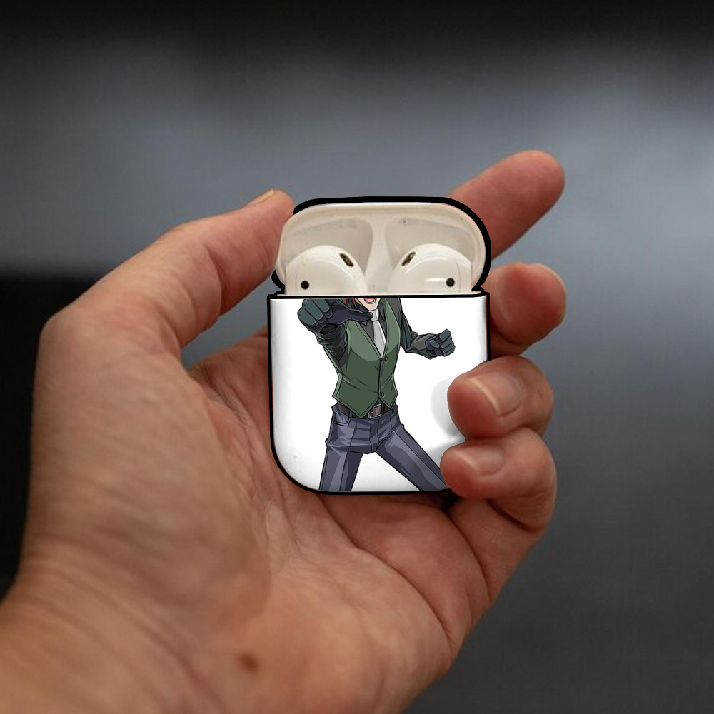 遊☆戯☆王 Yu-Gi-Oh! AirPods 第2世代保護ケース ハードシェル ブラック 耐衝撃・防指紋・カラビナ付き