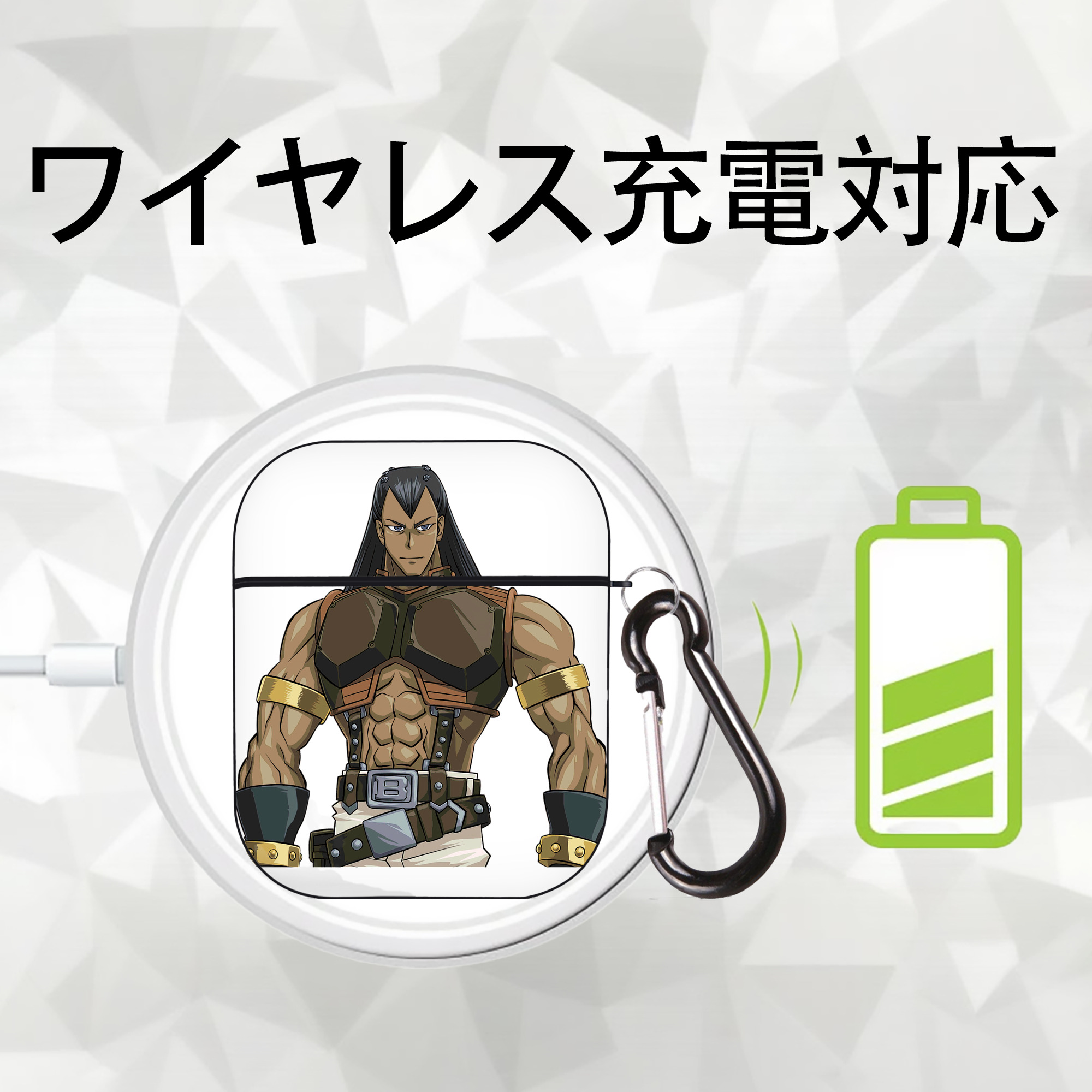 遊☆戯☆王 Yu-Gi-Oh! AirPods 第2世代保護ケース ハードシェル ブラック 耐衝撃・防指紋・カラビナ付き