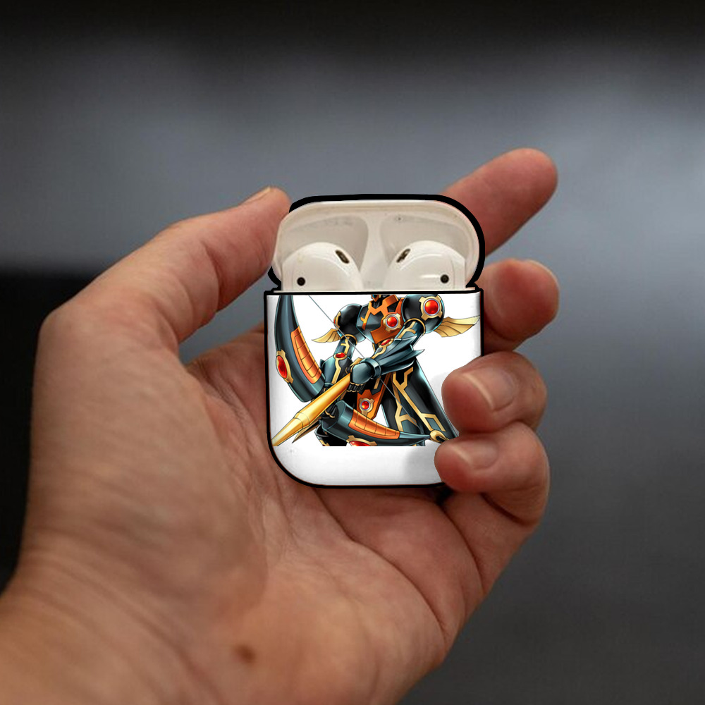 遊☆戯☆王 Yu-Gi-Oh! AirPods 第2世代保護ケース ハードシェル ブラック 耐衝撃・防指紋・カラビナ付き