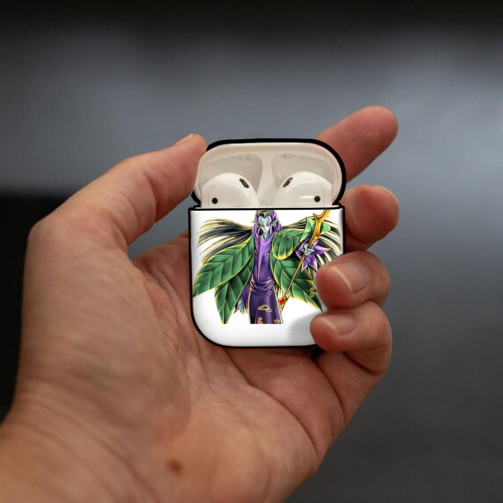 遊☆戯☆王 Yu-Gi-Oh! AirPods 第2世代保護ケース ハードシェル ブラック 耐衝撃・防指紋・カラビナ付き