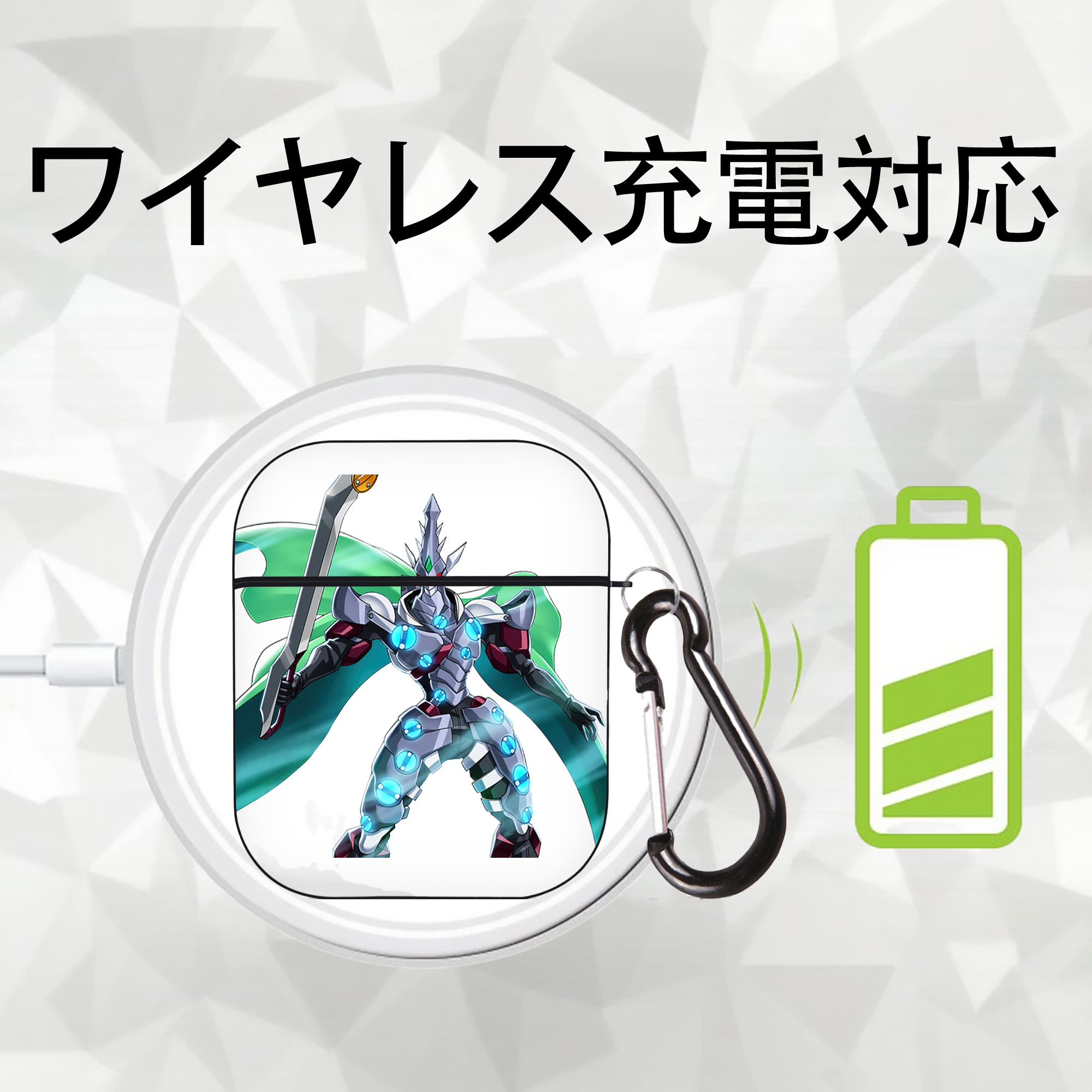 遊☆戯☆王 Yu-Gi-Oh! AirPods 第2世代保護ケース ハードシェル ブラック 耐衝撃・防指紋・カラビナ付き