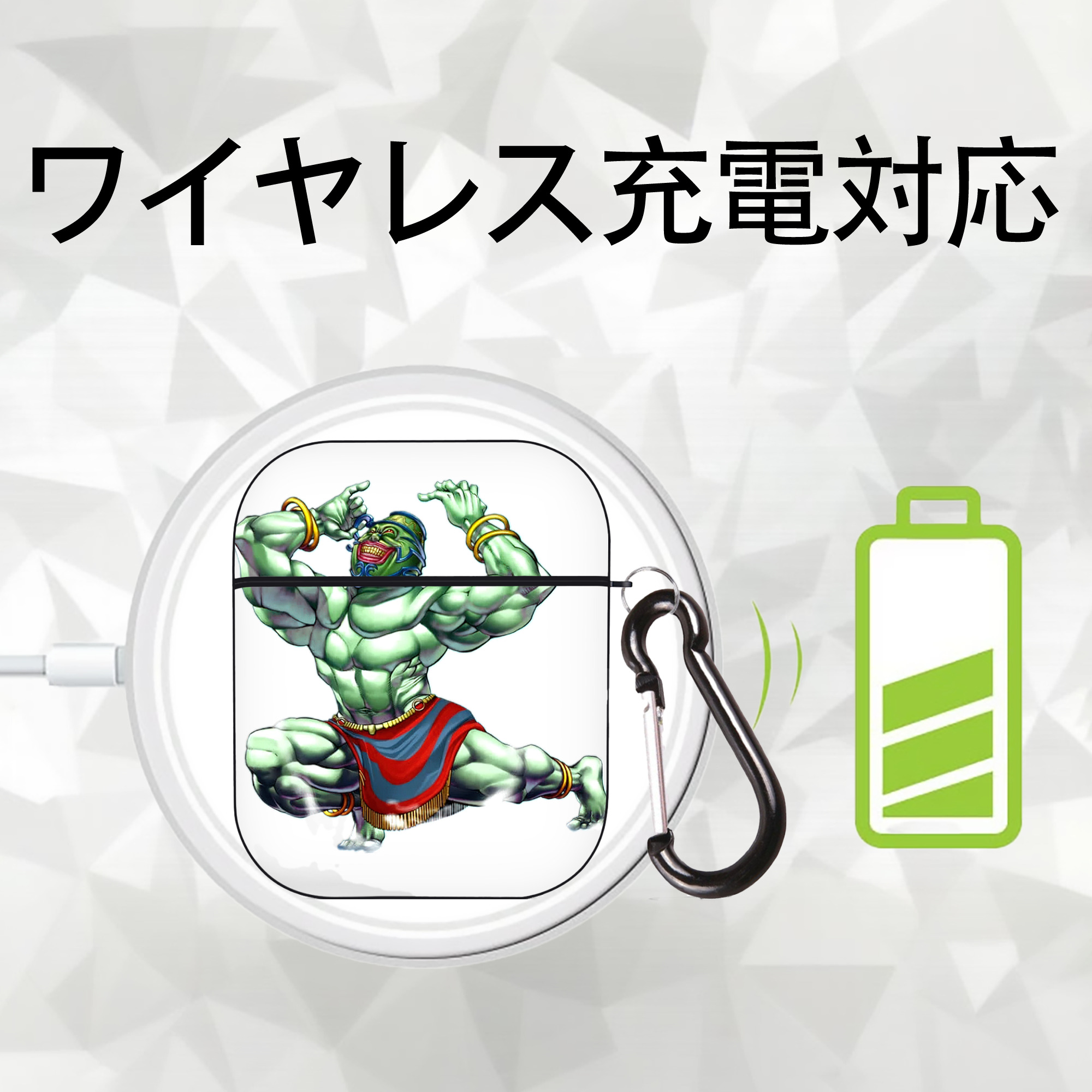 遊☆戯☆王 Yu-Gi-Oh! AirPods 第2世代保護ケース ハードシェル ブラック 耐衝撃・防指紋・カラビナ付き