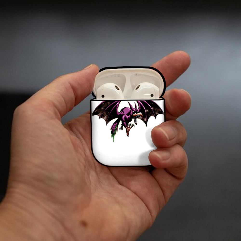 遊☆戯☆王 Yu-Gi-Oh! AirPods 第2世代保護ケース ハードシェル ブラック 耐衝撃・防指紋・カラビナ付き