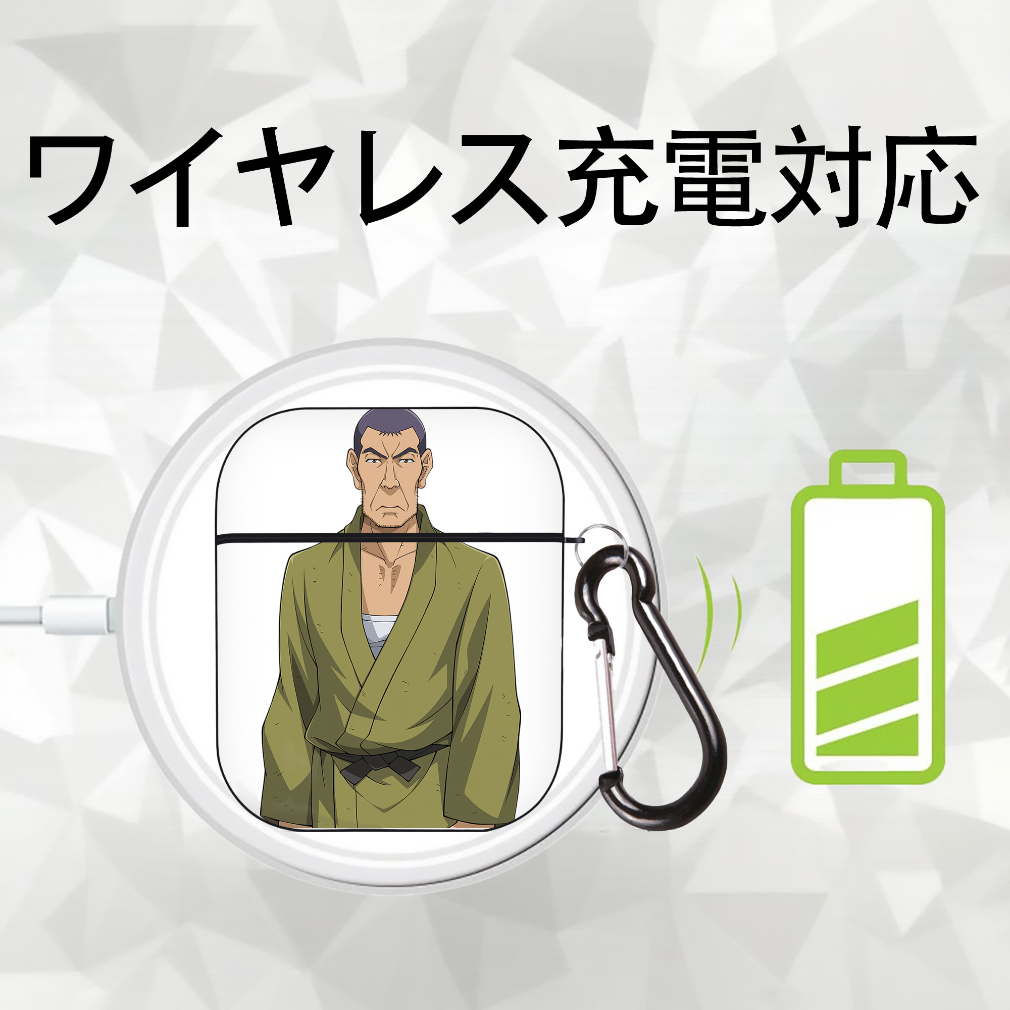 遊☆戯☆王 Yu-Gi-Oh! AirPods 第2世代保護ケース ハードシェル ブラック 耐衝撃・防指紋・カラビナ付き