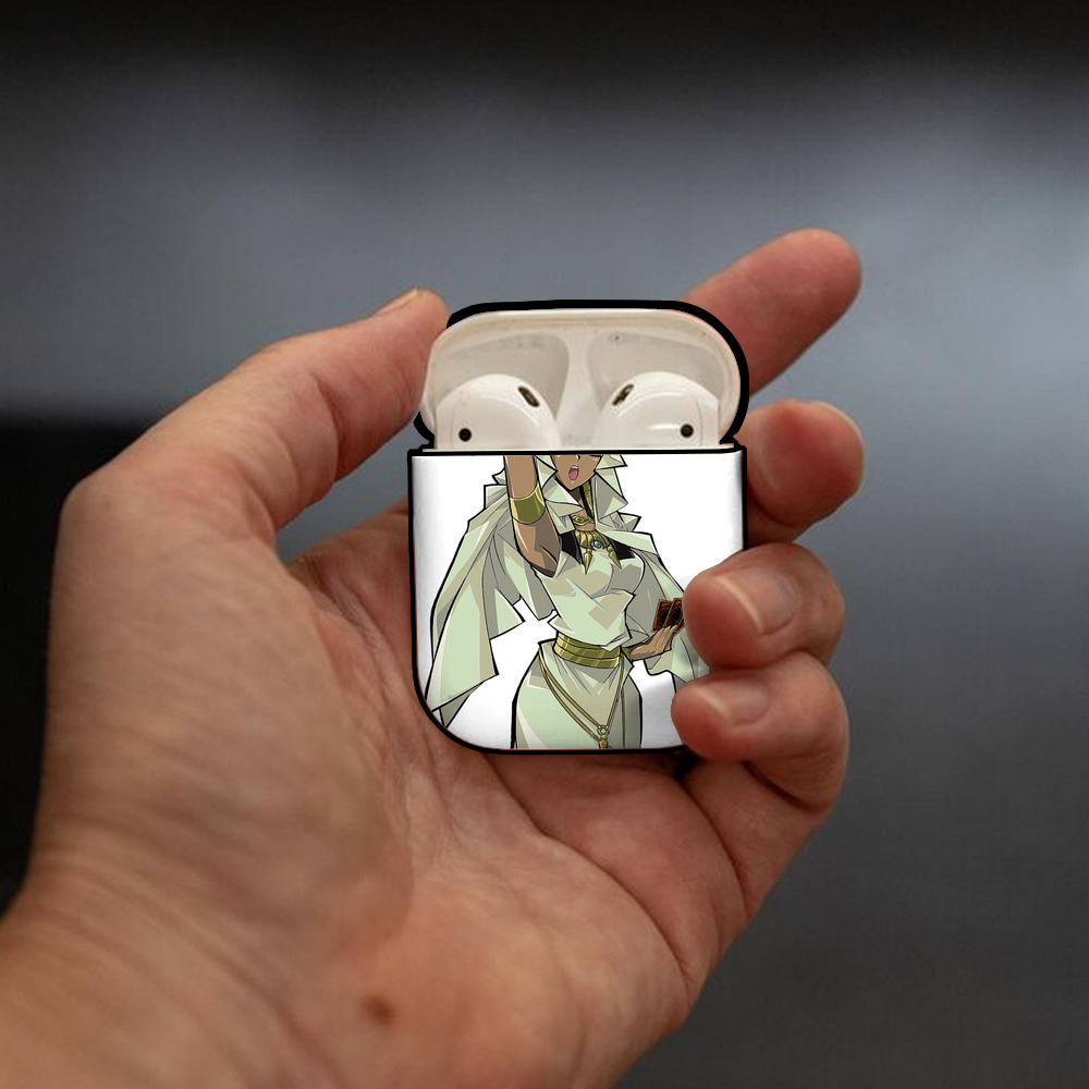 遊☆戯☆王 Yu-Gi-Oh! AirPods 第2世代保護ケース ハードシェル ブラック 耐衝撃・防指紋・カラビナ付き