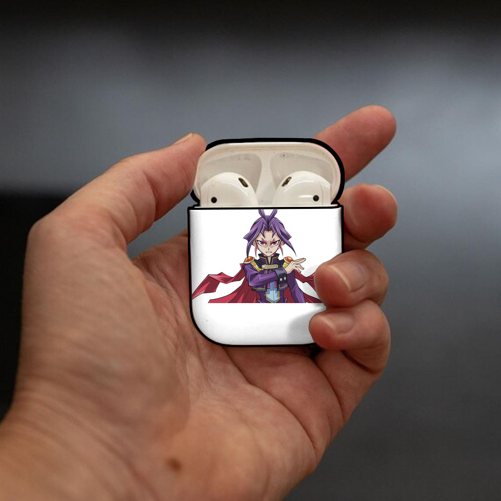 遊☆戯☆王 Yu-Gi-Oh! AirPods 第2世代保護ケース ハードシェル ブラック 耐衝撃・防指紋・カラビナ付き
