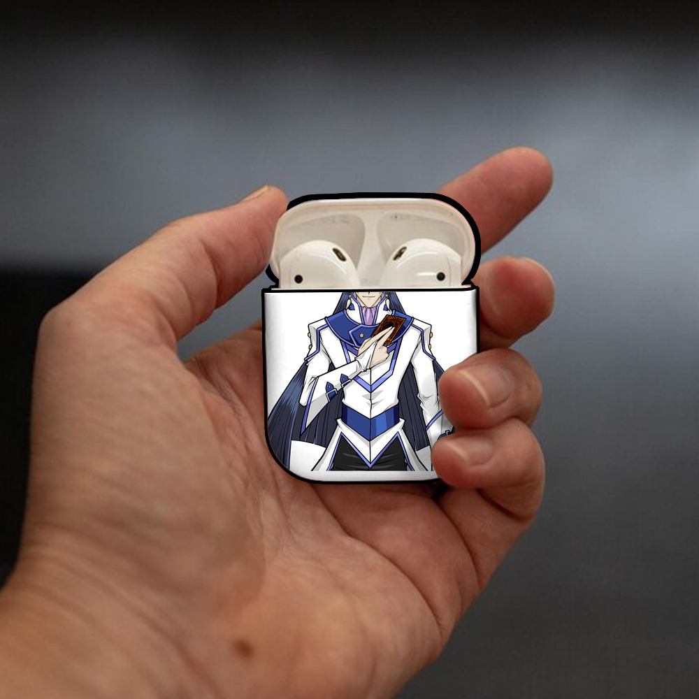 遊☆戯☆王 Yu-Gi-Oh! AirPods 第2世代保護ケース ハードシェル ブラック 耐衝撃・防指紋・カラビナ付き
