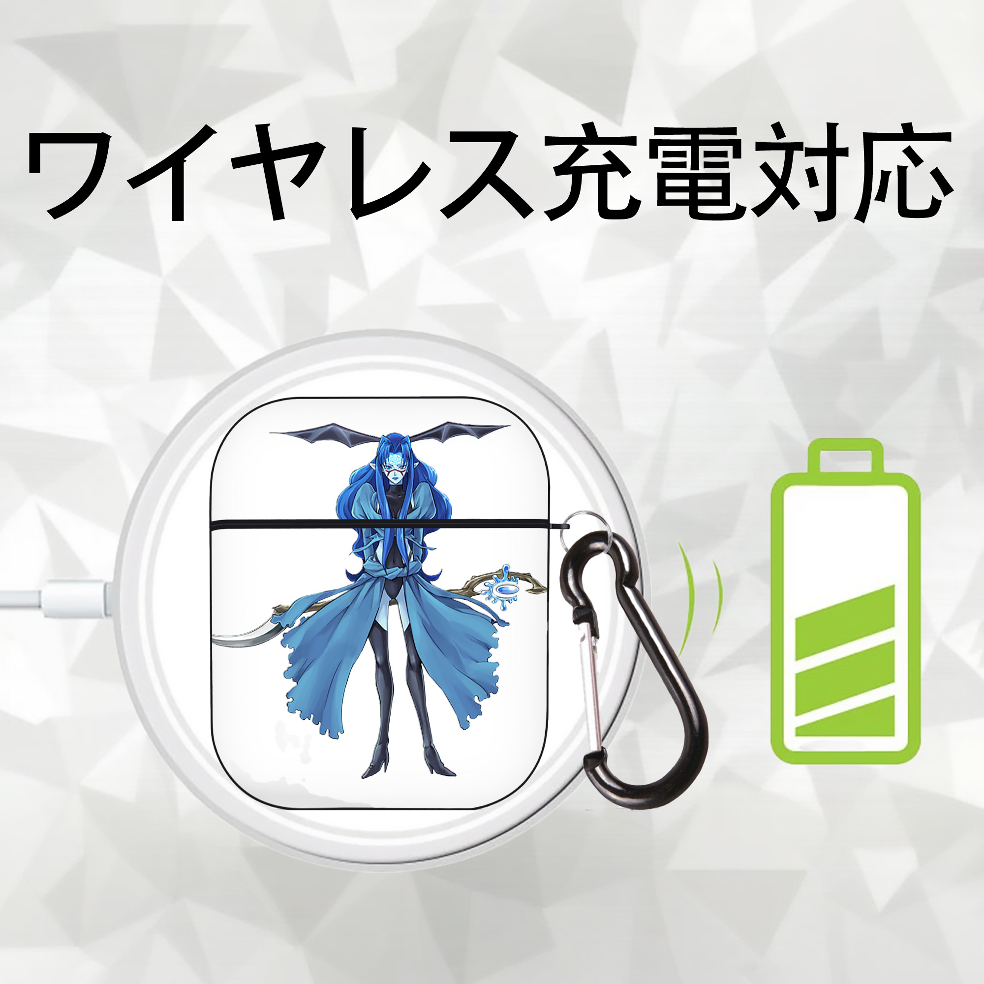 遊☆戯☆王 Yu-Gi-Oh! AirPods 第2世代保護ケース ハードシェル ブラック 耐衝撃・防指紋・カラビナ付き