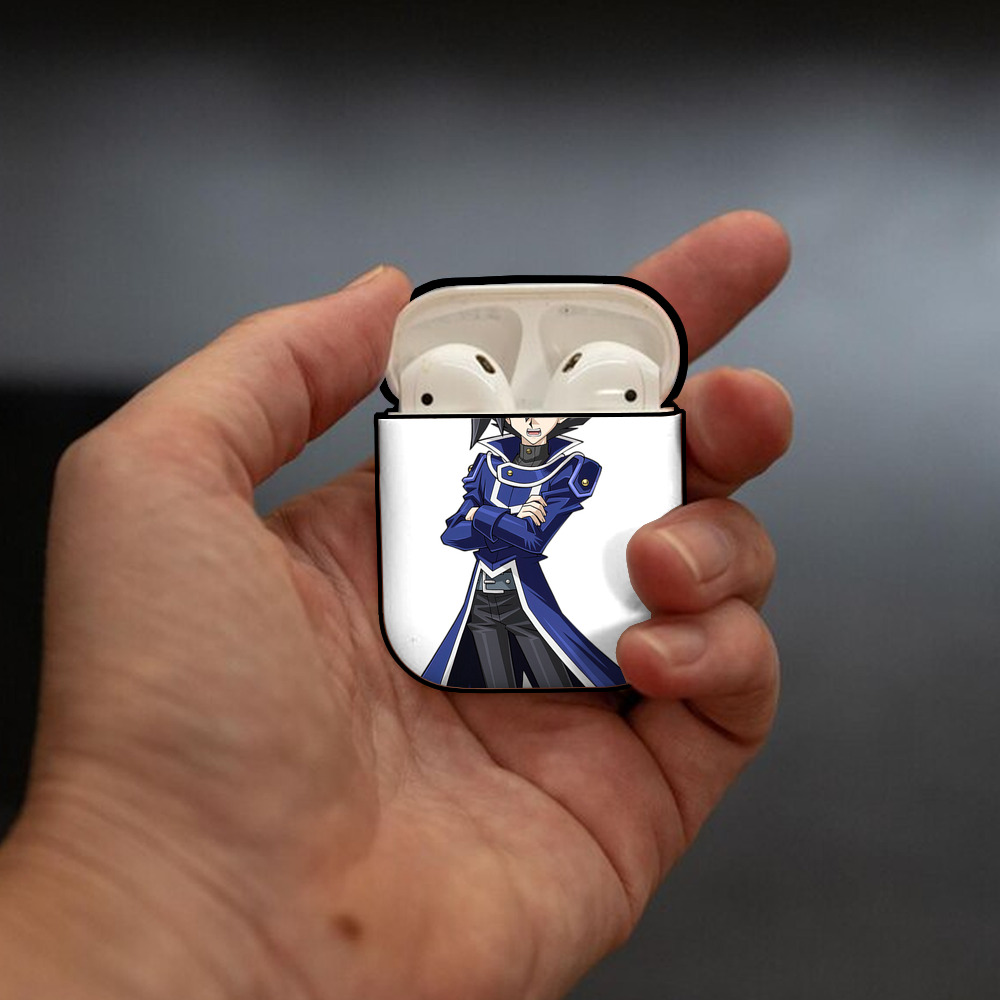 遊☆戯☆王 Yu-Gi-Oh! AirPods 第2世代保護ケース ハードシェル ブラック 耐衝撃・防指紋・カラビナ付き