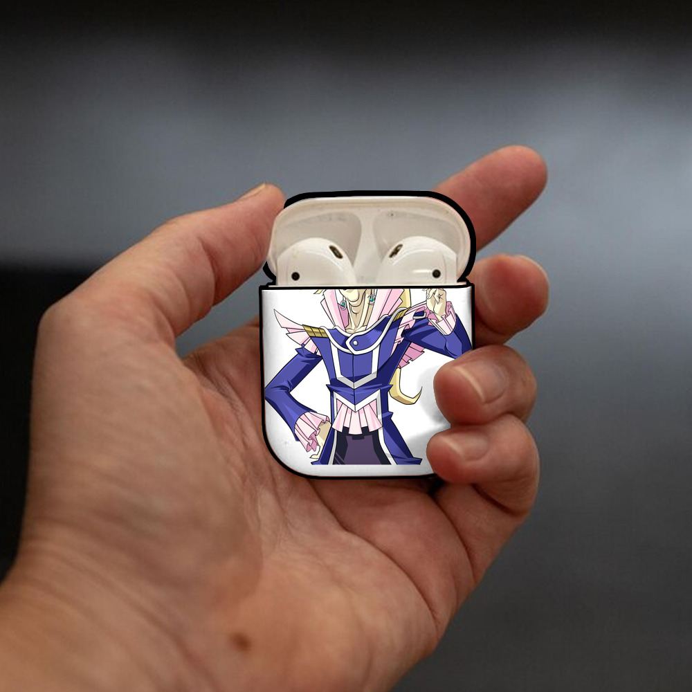 遊☆戯☆王 Yu-Gi-Oh! AirPods 第2世代保護ケース ハードシェル ブラック 耐衝撃・防指紋・カラビナ付き