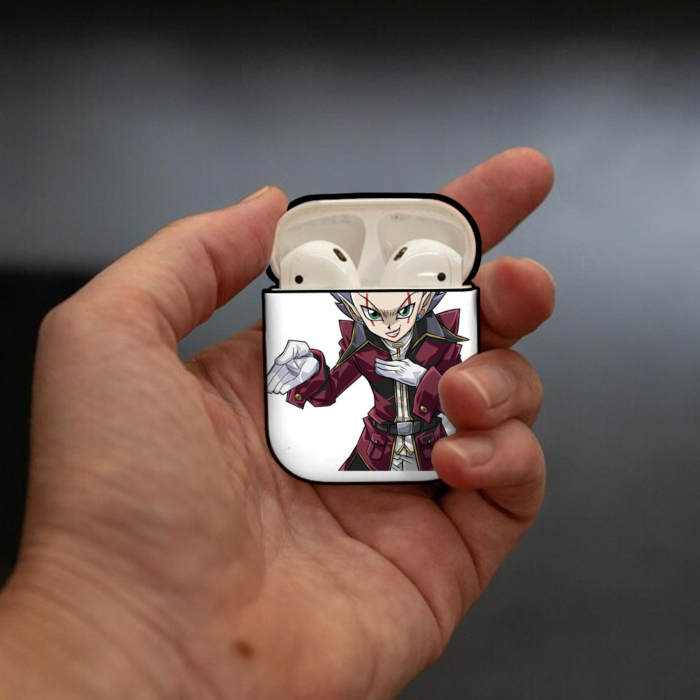 遊☆戯☆王 Yu-Gi-Oh! AirPods 第2世代保護ケース ハードシェル ブラック 耐衝撃・防指紋・カラビナ付き