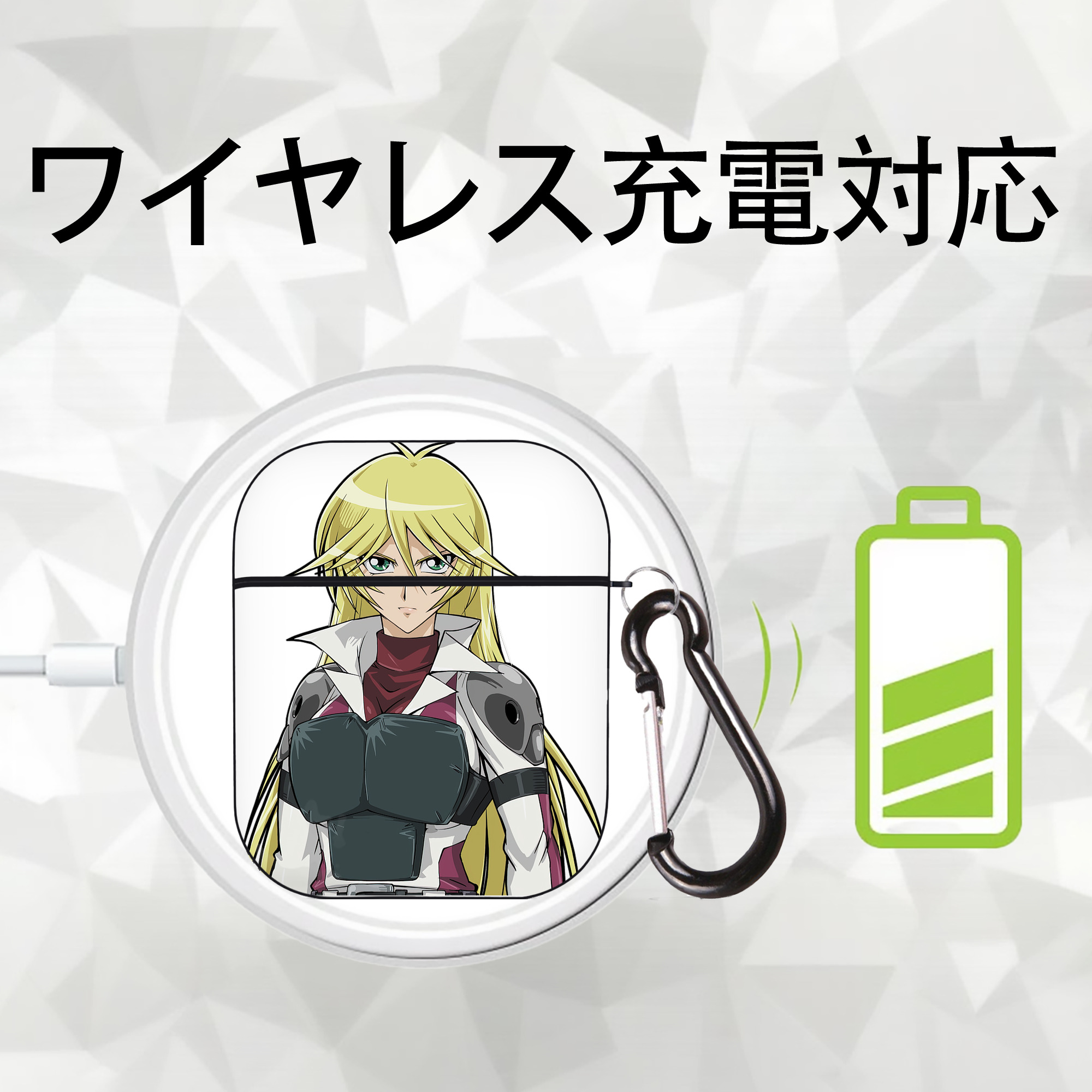 遊☆戯☆王 Yu-Gi-Oh! AirPods 第2世代保護ケース ハードシェル ブラック 耐衝撃・防指紋・カラビナ付き