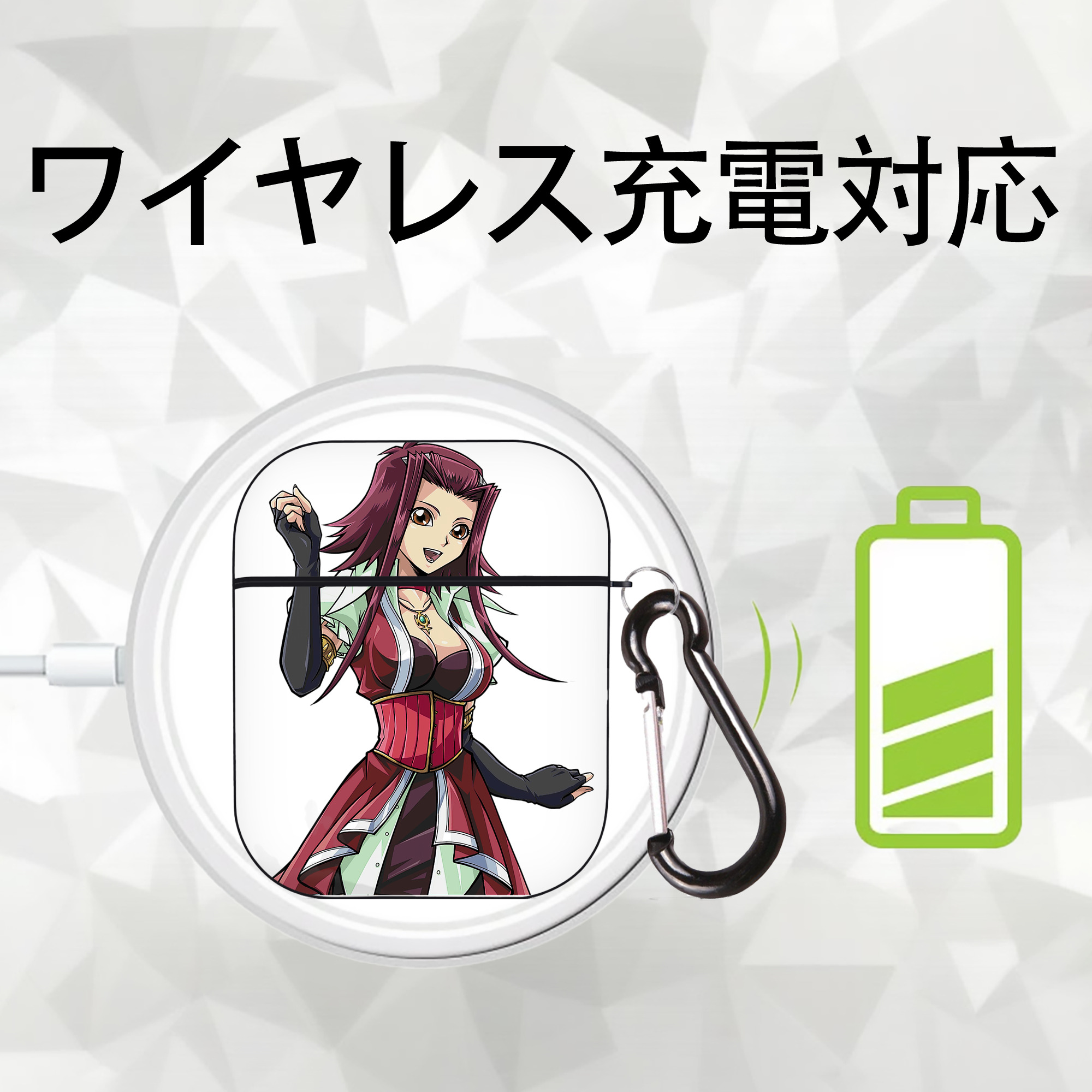 遊☆戯☆王 Yu-Gi-Oh! AirPods 第2世代保護ケース ハードシェル ブラック 耐衝撃・防指紋・カラビナ付き