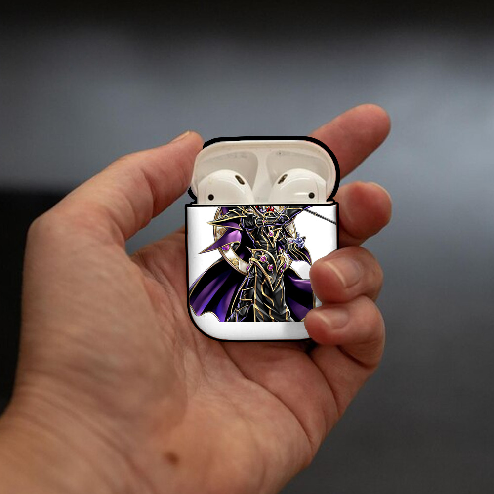 遊☆戯☆王 Yu-Gi-Oh! AirPods 第2世代保護ケース ハードシェル ブラック 耐衝撃・防指紋・カラビナ付き