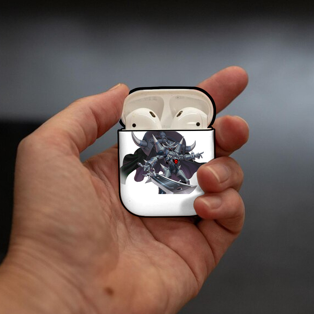 遊☆戯☆王 Yu-Gi-Oh! AirPods 第2世代保護ケース ハードシェル ブラック 耐衝撃・防指紋・カラビナ付き