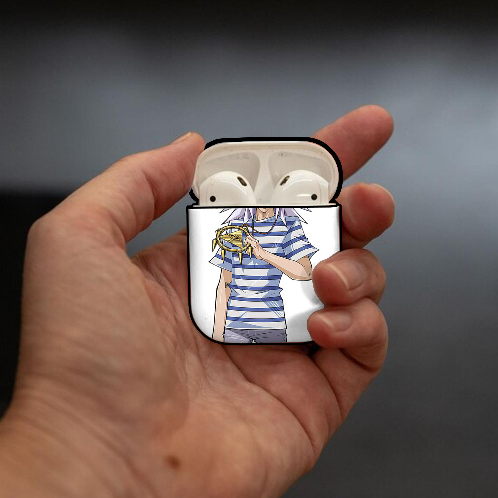 遊☆戯☆王 Yu-Gi-Oh! AirPods 第2世代保護ケース ハードシェル ブラック 耐衝撃・防指紋・カラビナ付き