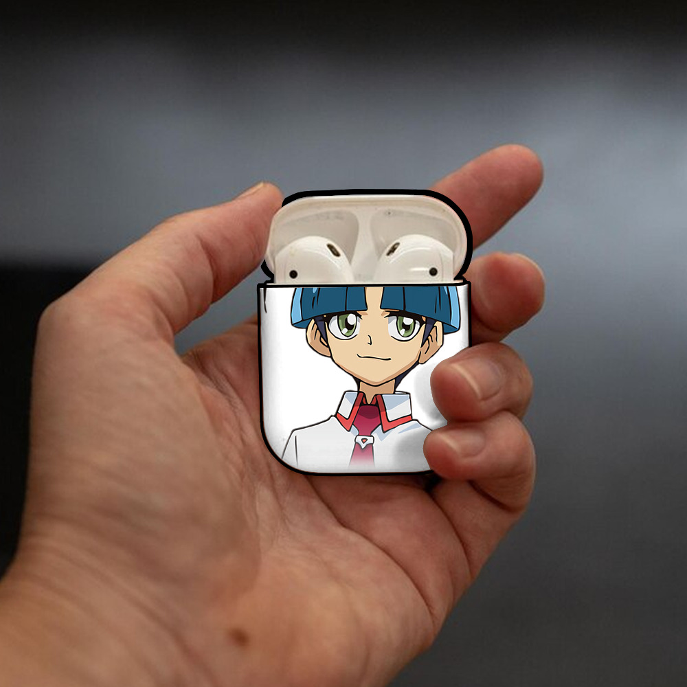 遊☆戯☆王 Yu-Gi-Oh! AirPods 第2世代保護ケース ハードシェル ブラック 耐衝撃・防指紋・カラビナ付き