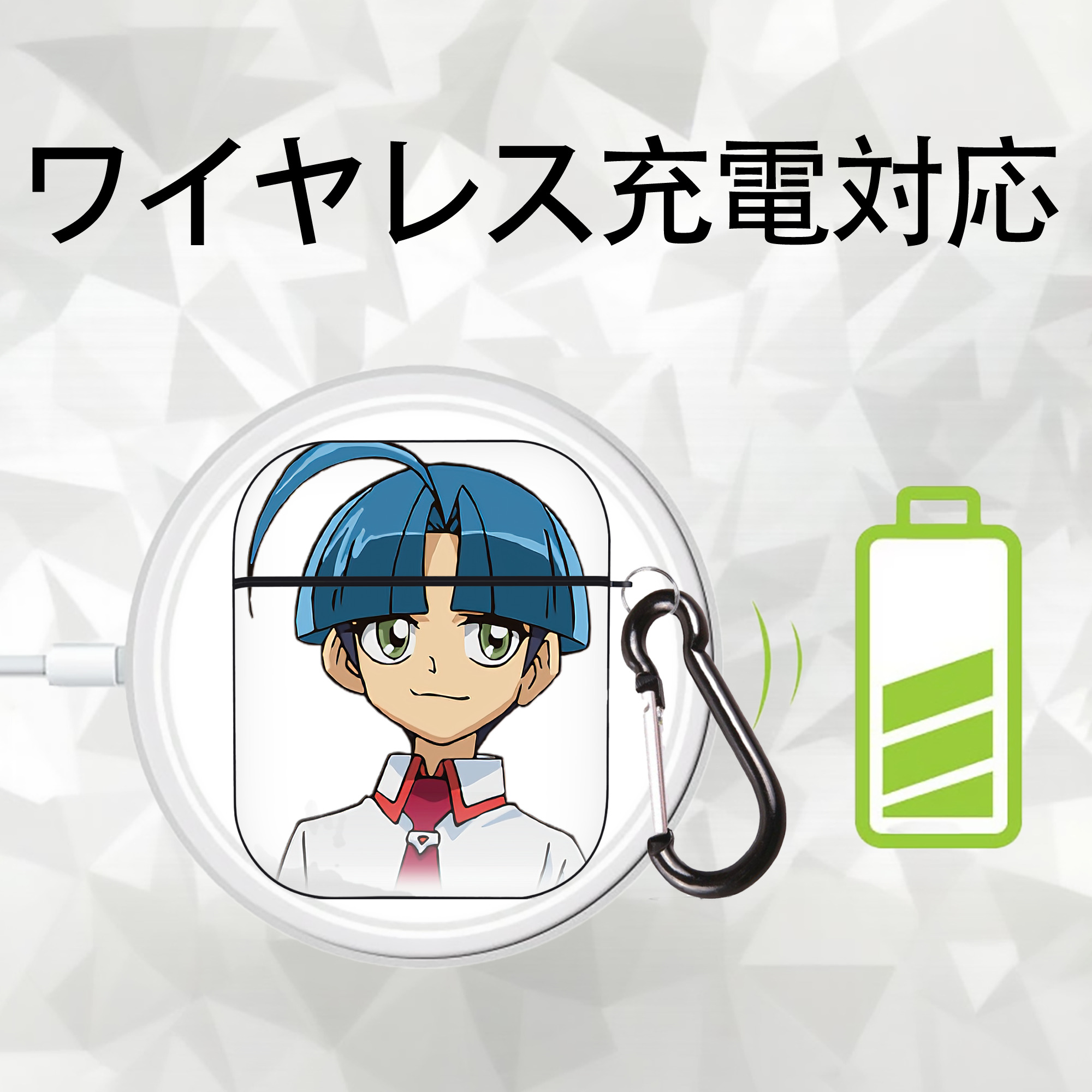 遊☆戯☆王 Yu-Gi-Oh! AirPods 第2世代保護ケース ハードシェル ブラック 耐衝撃・防指紋・カラビナ付き