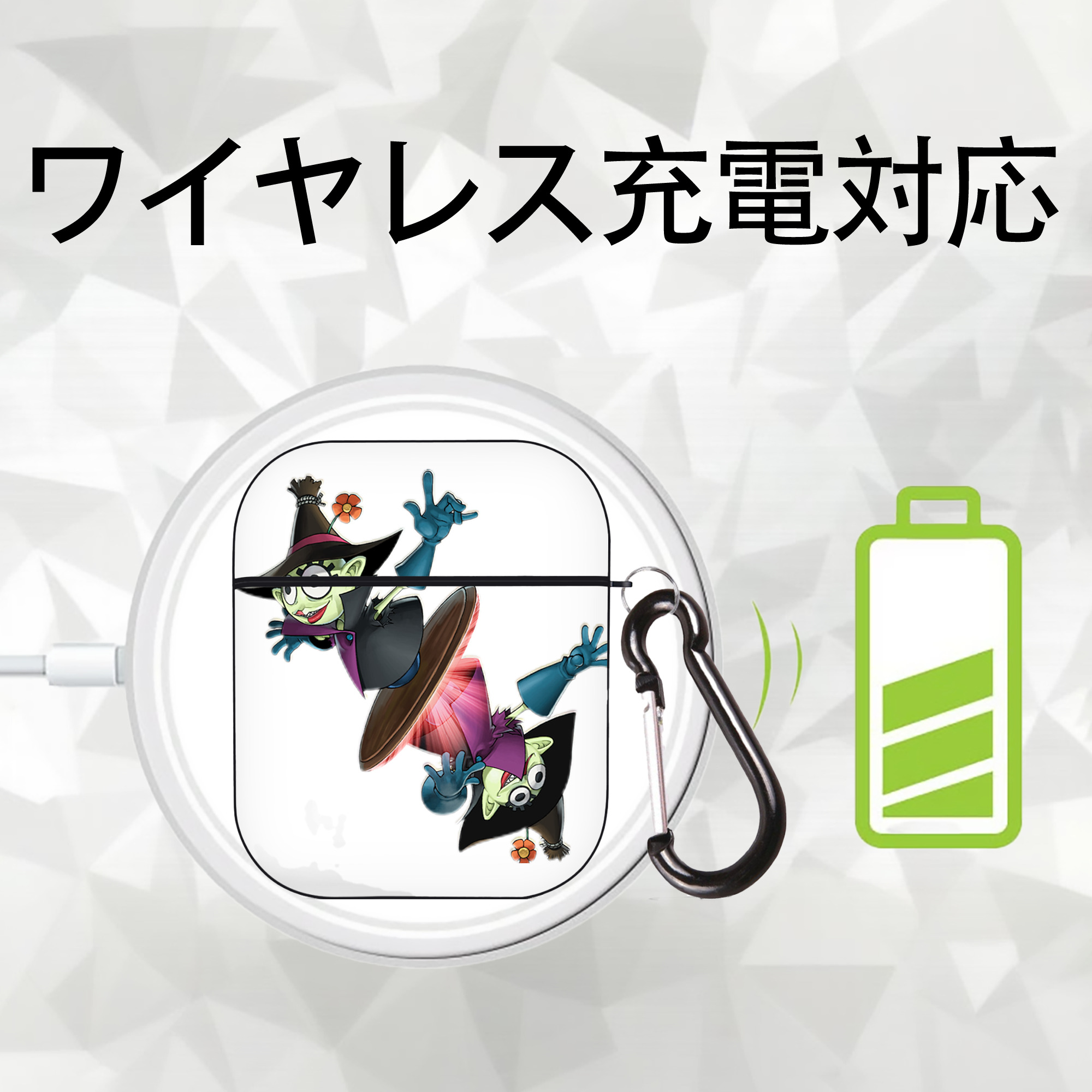 遊☆戯☆王 Yu-Gi-Oh! AirPods 第2世代保護ケース ハードシェル ブラック 耐衝撃・防指紋・カラビナ付き