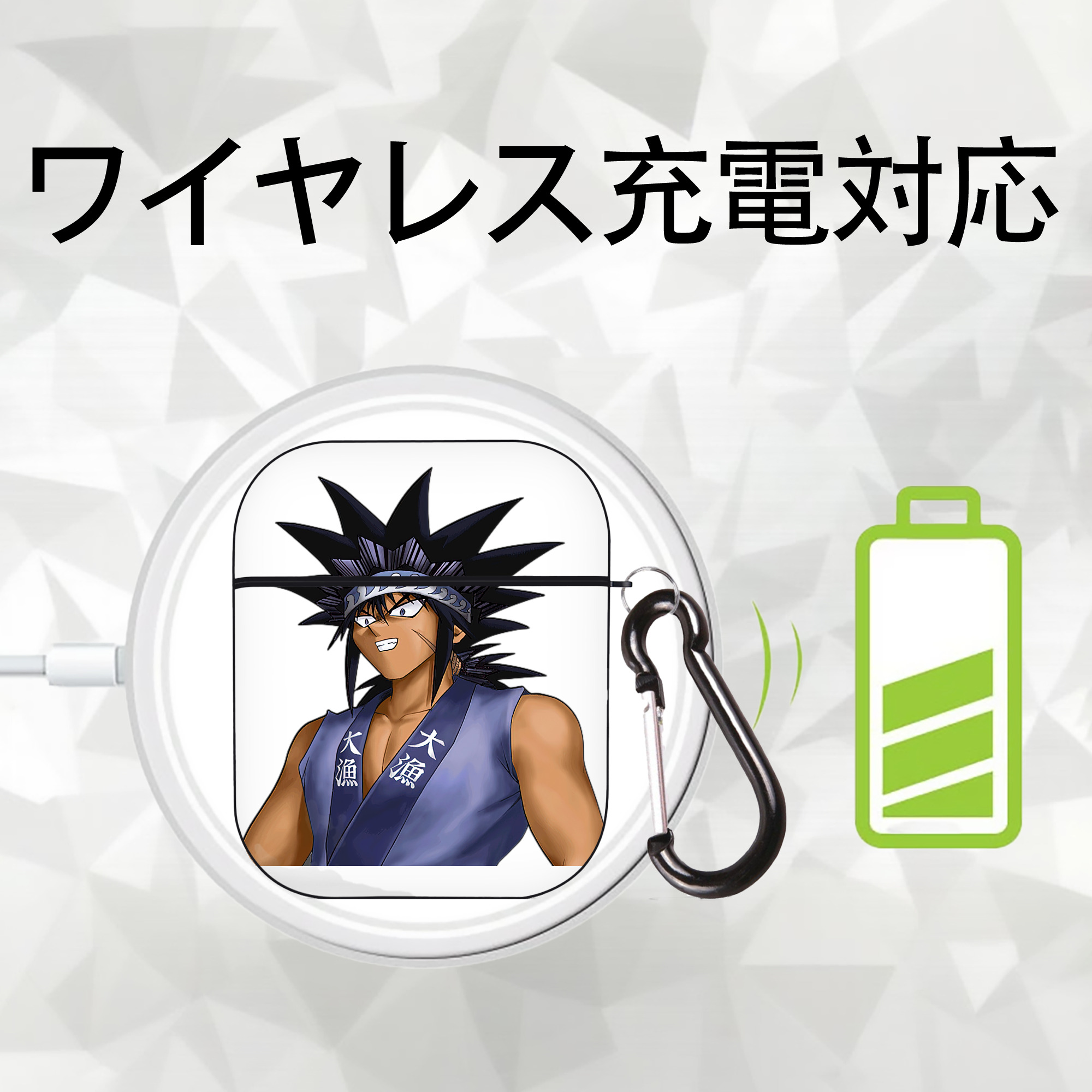 遊☆戯☆王 Yu-Gi-Oh! AirPods 第2世代保護ケース ハードシェル ブラック 耐衝撃・防指紋・カラビナ付き