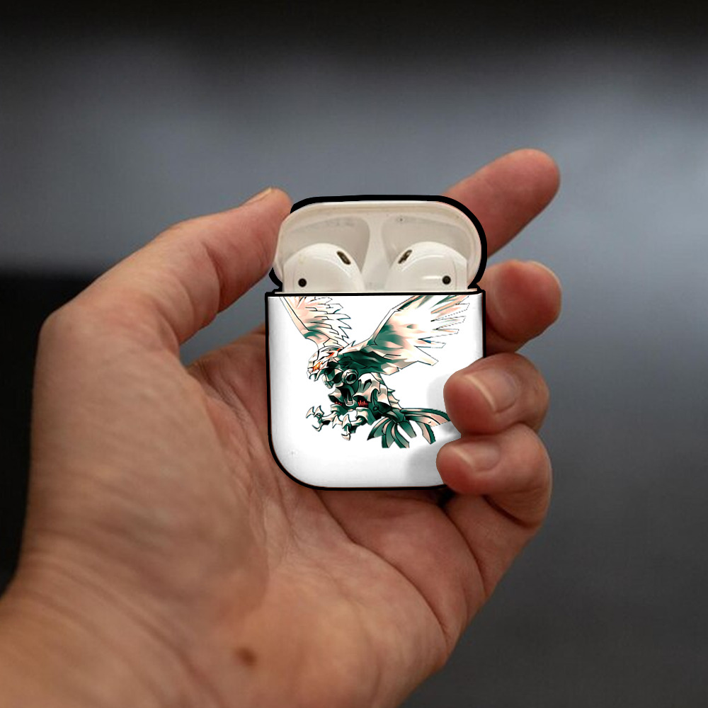 遊☆戯☆王 Yu-Gi-Oh! AirPods 第2世代保護ケース ハードシェル ブラック 耐衝撃・防指紋・カラビナ付き