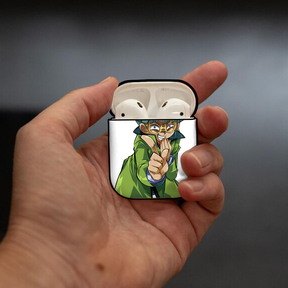 遊☆戯☆王 Yu-Gi-Oh! AirPods 第2世代保護ケース ハードシェル ブラック 耐衝撃・防指紋・カラビナ付き