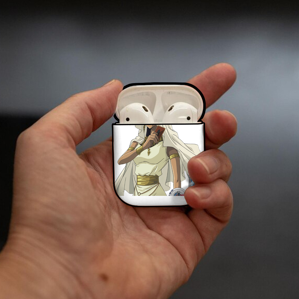 遊☆戯☆王 Yu-Gi-Oh! AirPods 第2世代保護ケース ハードシェル ブラック 耐衝撃・防指紋・カラビナ付き