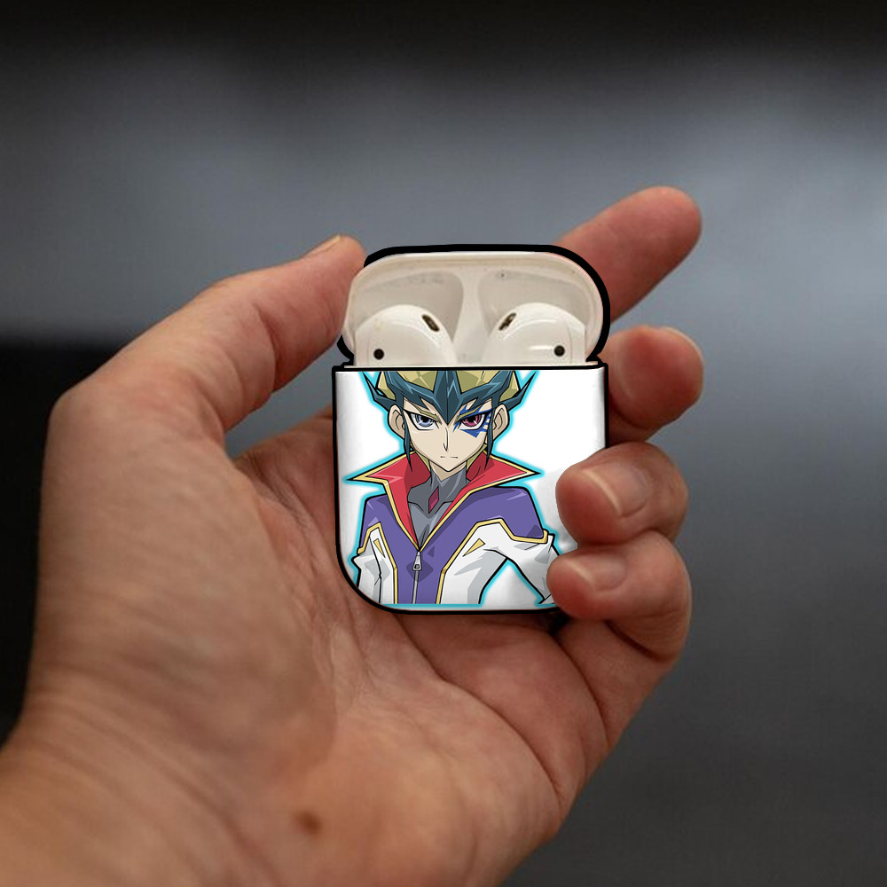 遊☆戯☆王 Yu-Gi-Oh! AirPods 第2世代保護ケース ハードシェル ブラック 耐衝撃・防指紋・カラビナ付き
