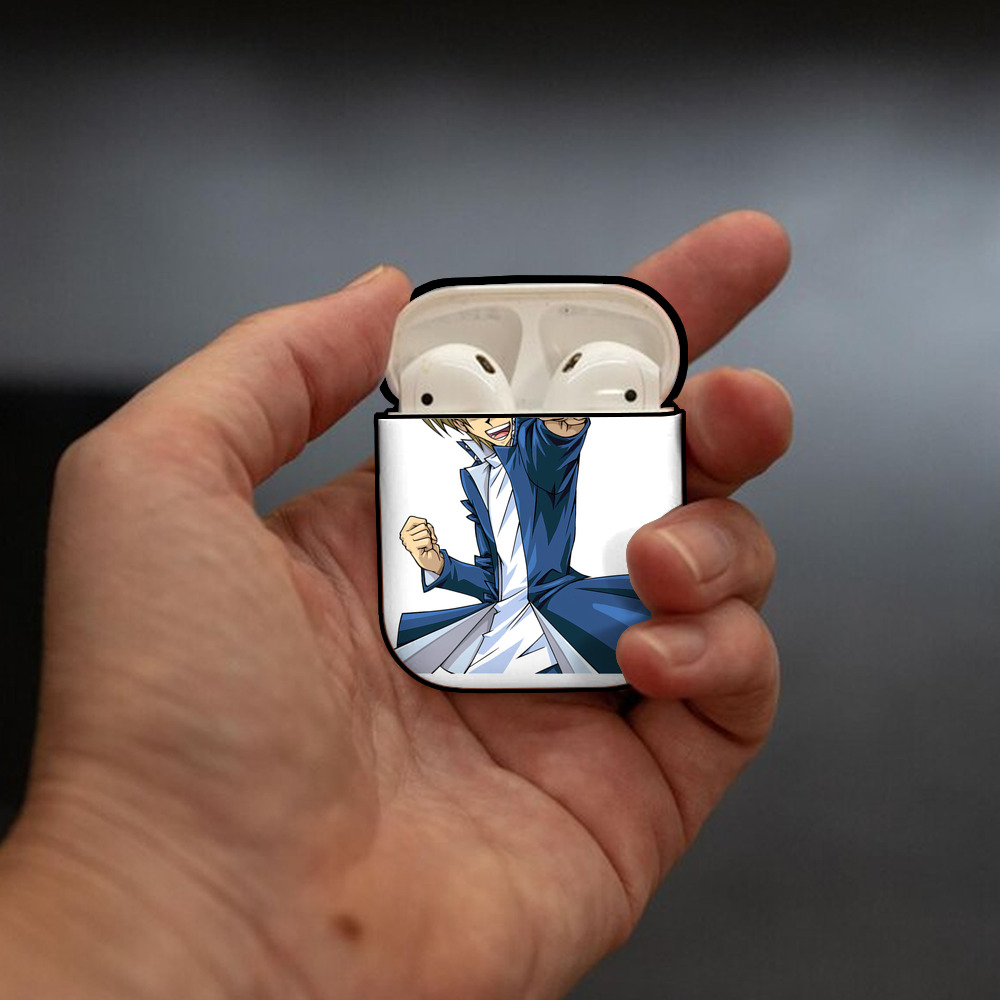 遊☆戯☆王 Yu-Gi-Oh! AirPods 第2世代保護ケース ハードシェル ブラック 耐衝撃・防指紋・カラビナ付き