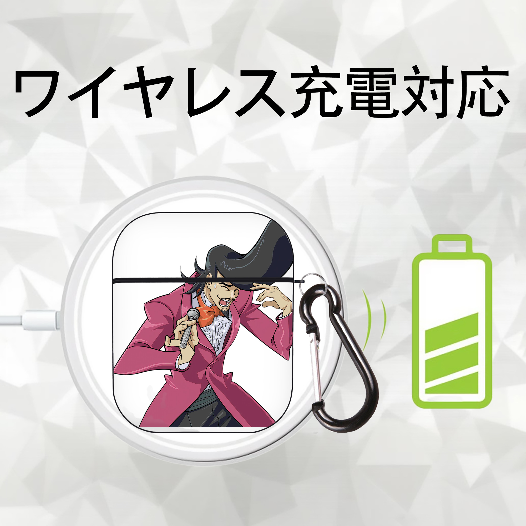 遊☆戯☆王 Yu-Gi-Oh! AirPods 第2世代保護ケース ハードシェル ブラック 耐衝撃・防指紋・カラビナ付き