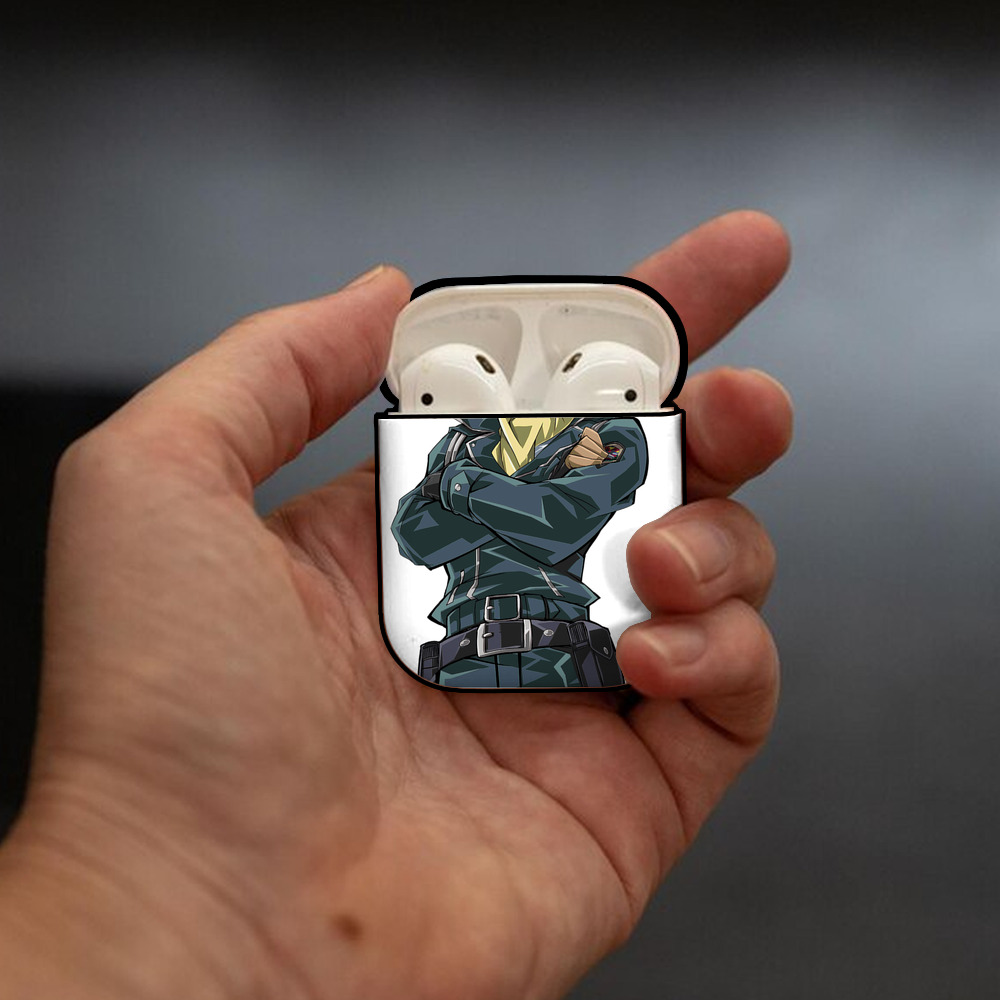 遊☆戯☆王 Yu-Gi-Oh! AirPods 第2世代保護ケース ハードシェル ブラック 耐衝撃・防指紋・カラビナ付き