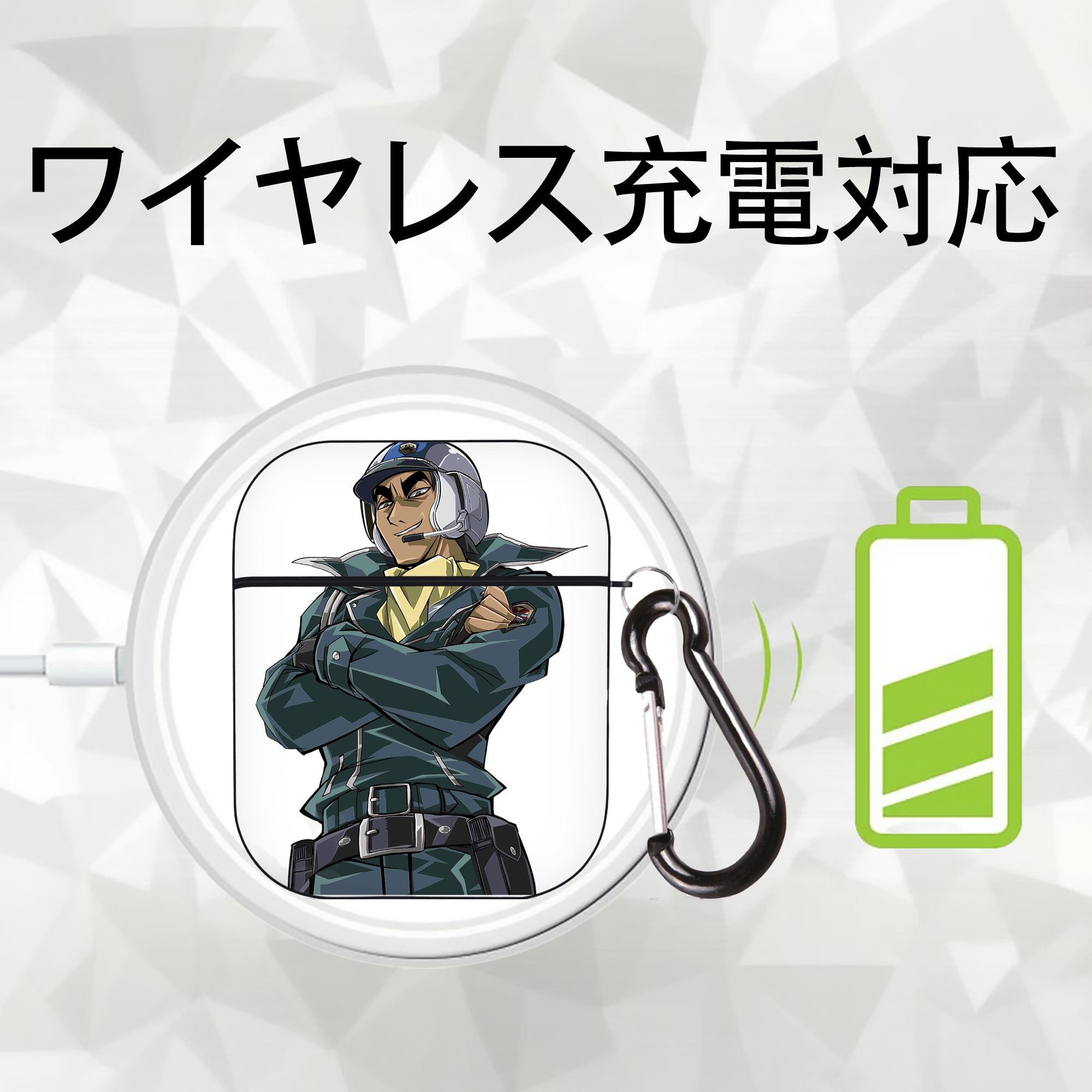 遊☆戯☆王 Yu-Gi-Oh! AirPods 第2世代保護ケース ハードシェル ブラック 耐衝撃・防指紋・カラビナ付き