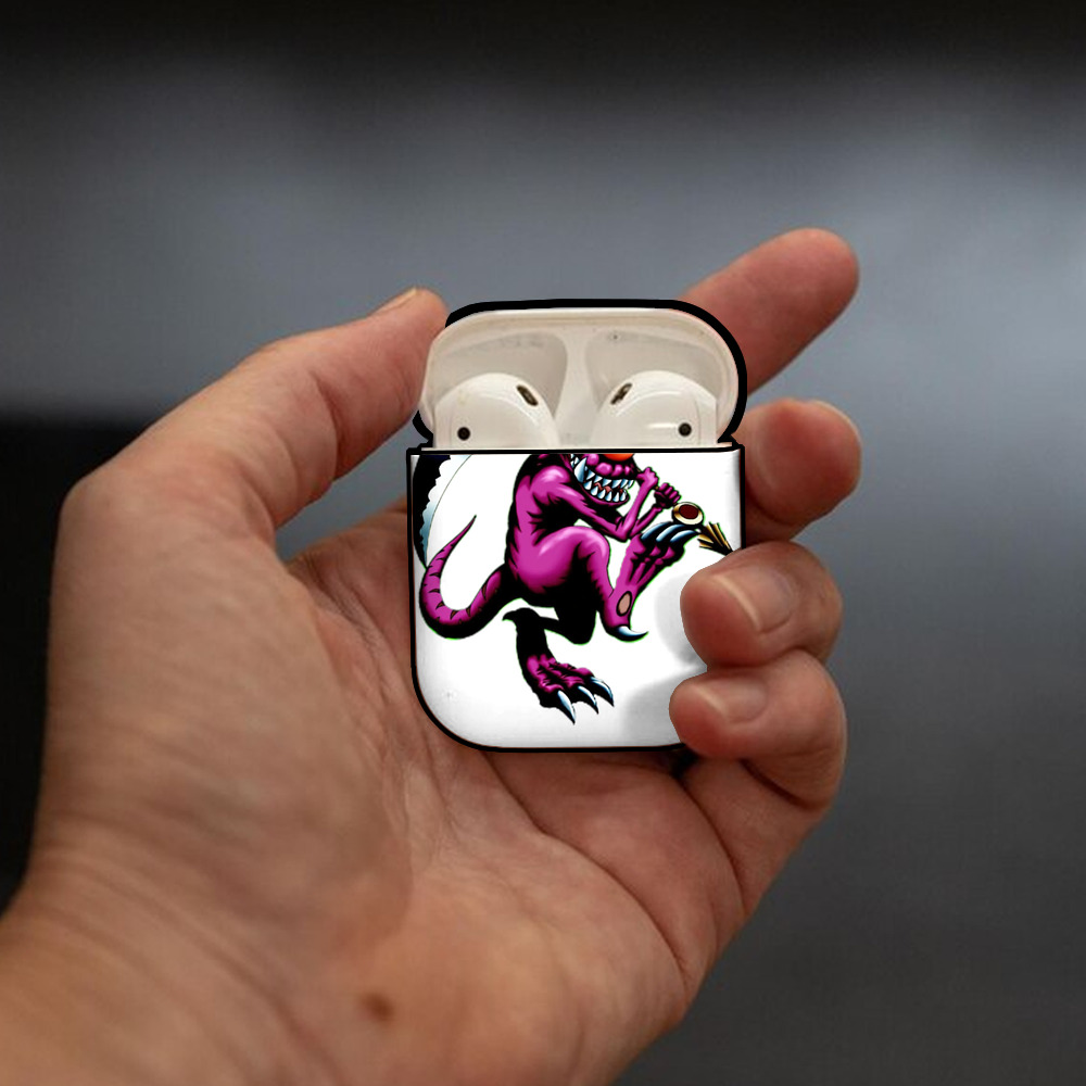 遊☆戯☆王 Yu-Gi-Oh! AirPods 第2世代保護ケース ハードシェル ブラック 耐衝撃・防指紋・カラビナ付き